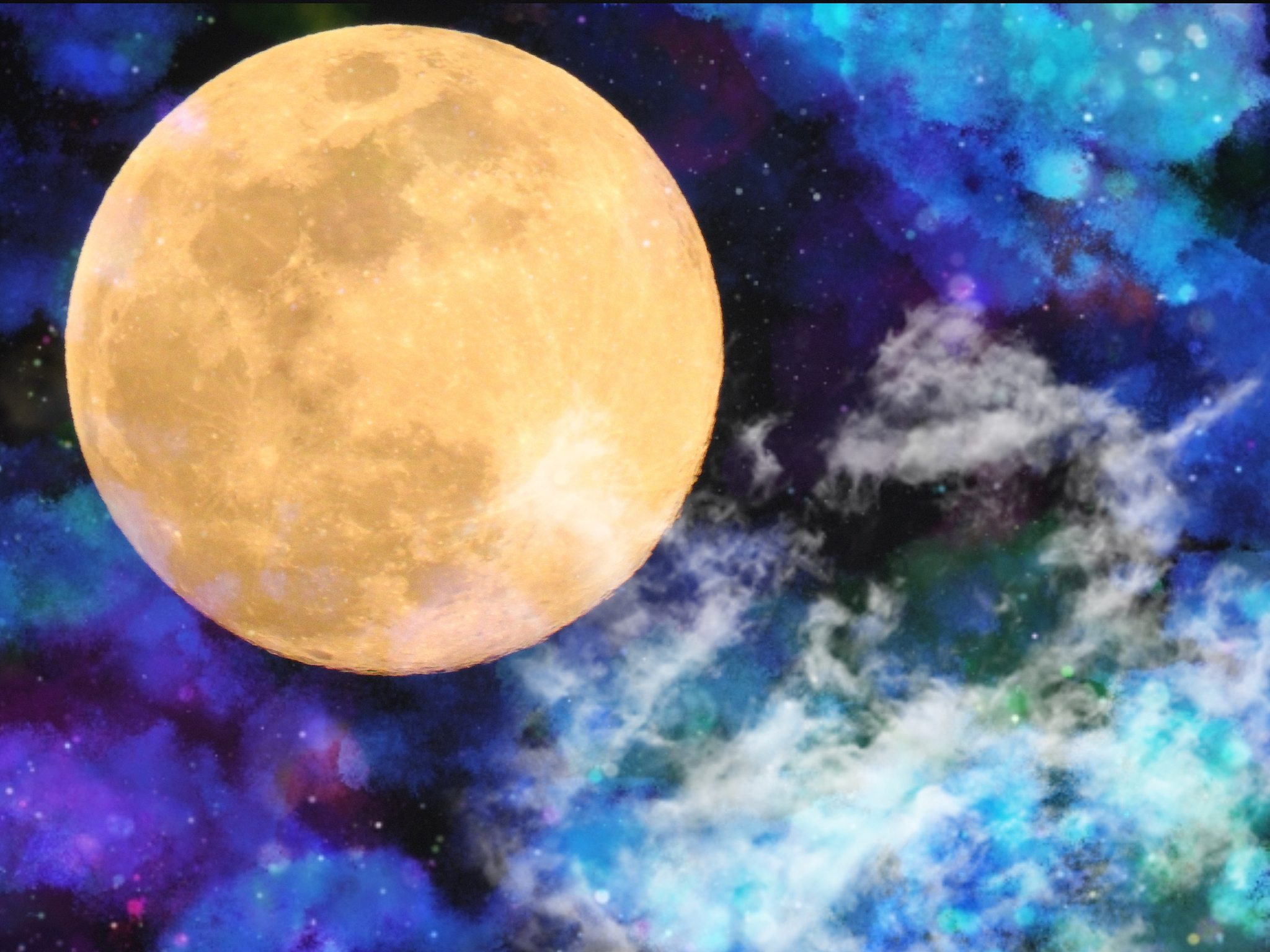 Every time I gaze at the full moon in the sky I wonder is someone else also leaning against a railing admiring the moon at this moment The round moon is like a bright mirror hanging high in the blue s