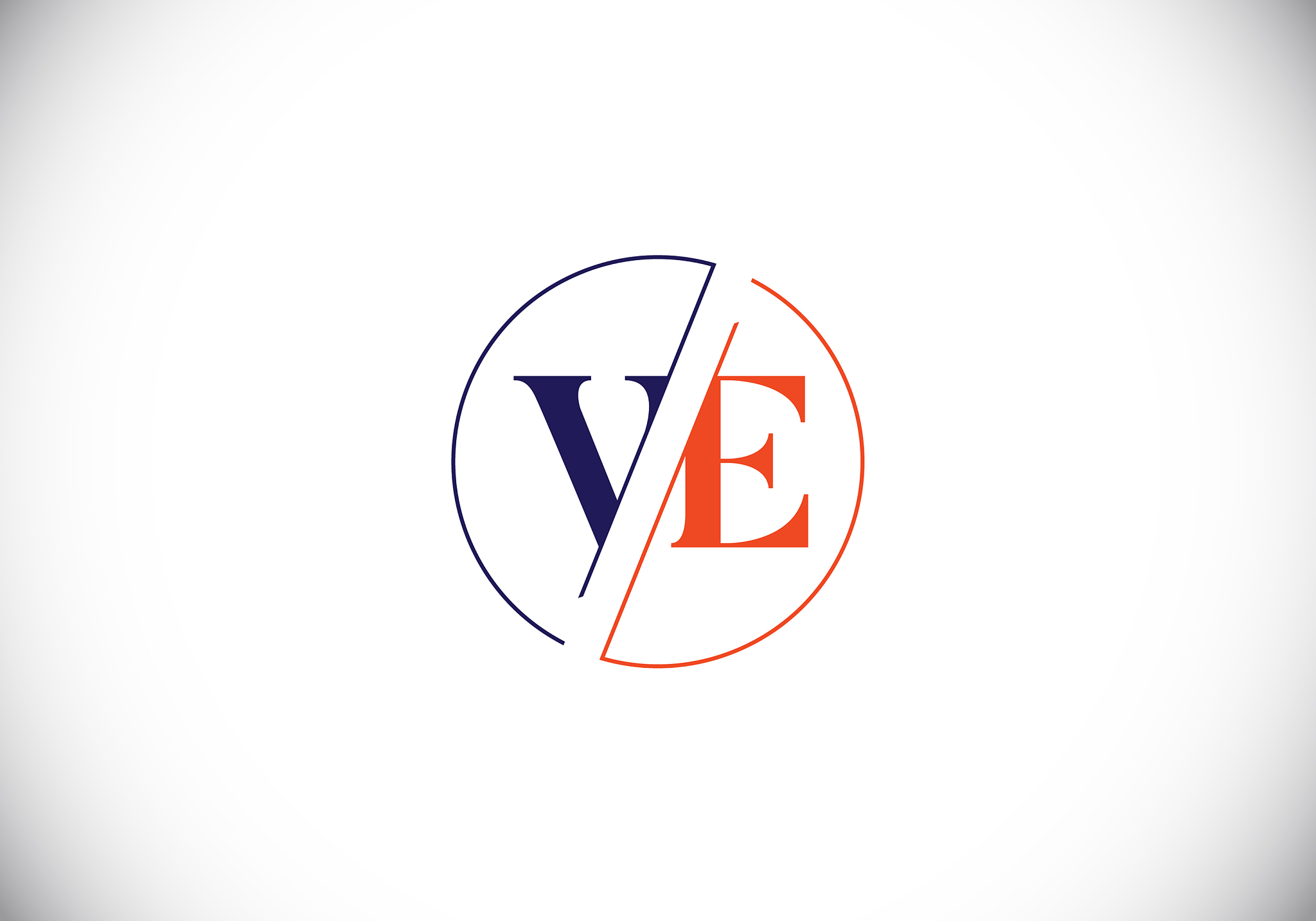 initial monogram letter v e logo design template