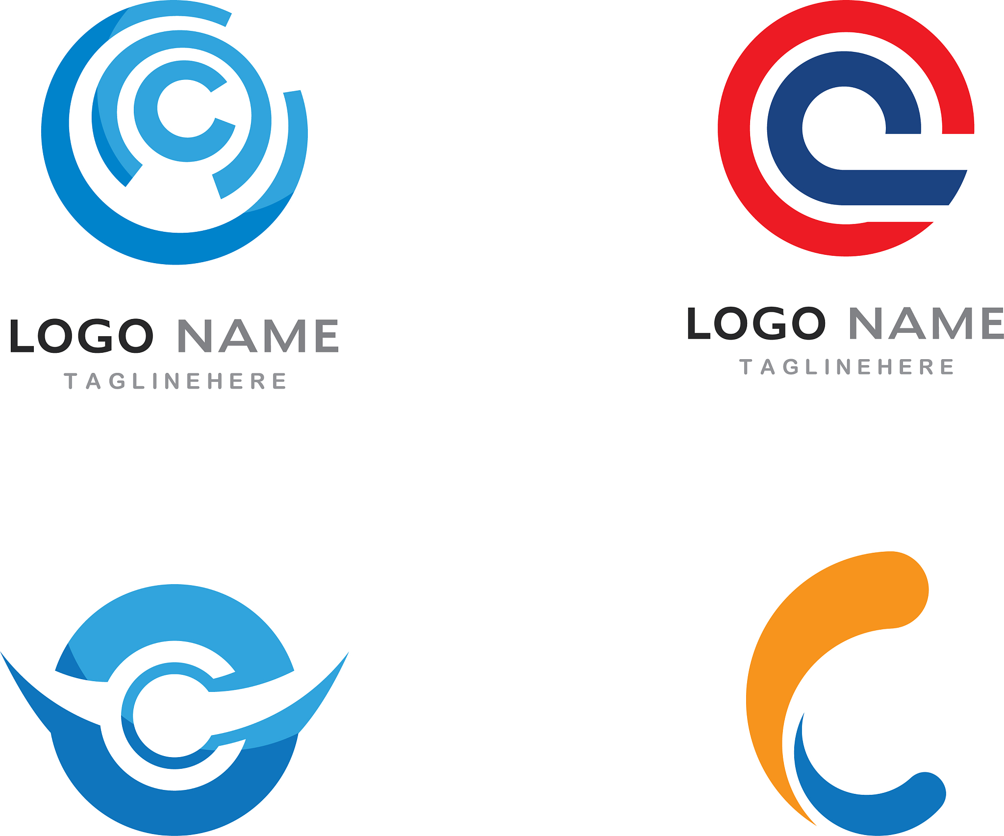 c letter logo template