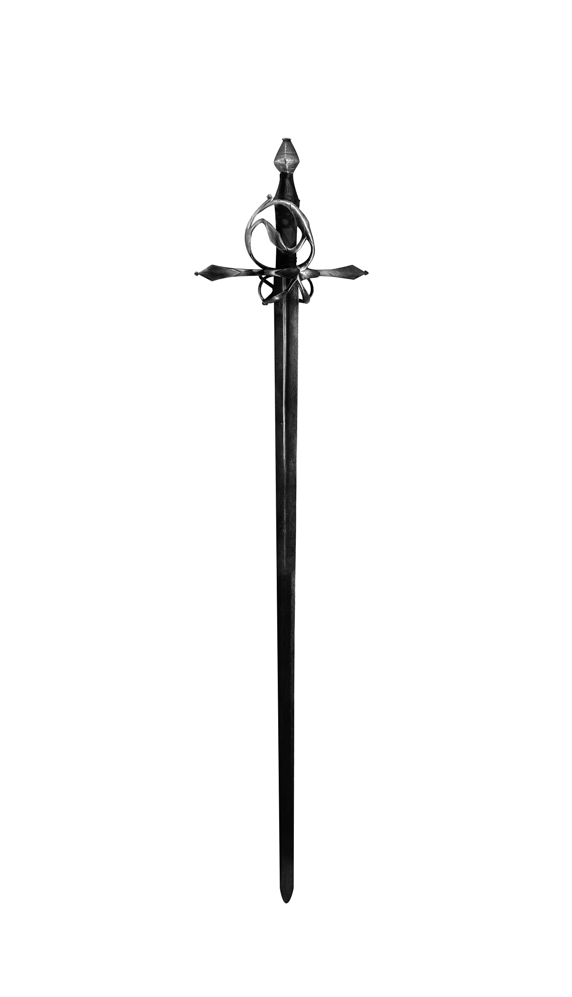 old sword isolated on white.