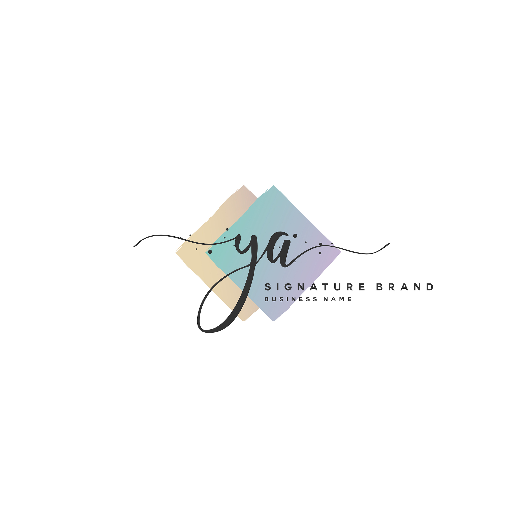 y a initial letter handwriting and signature logo