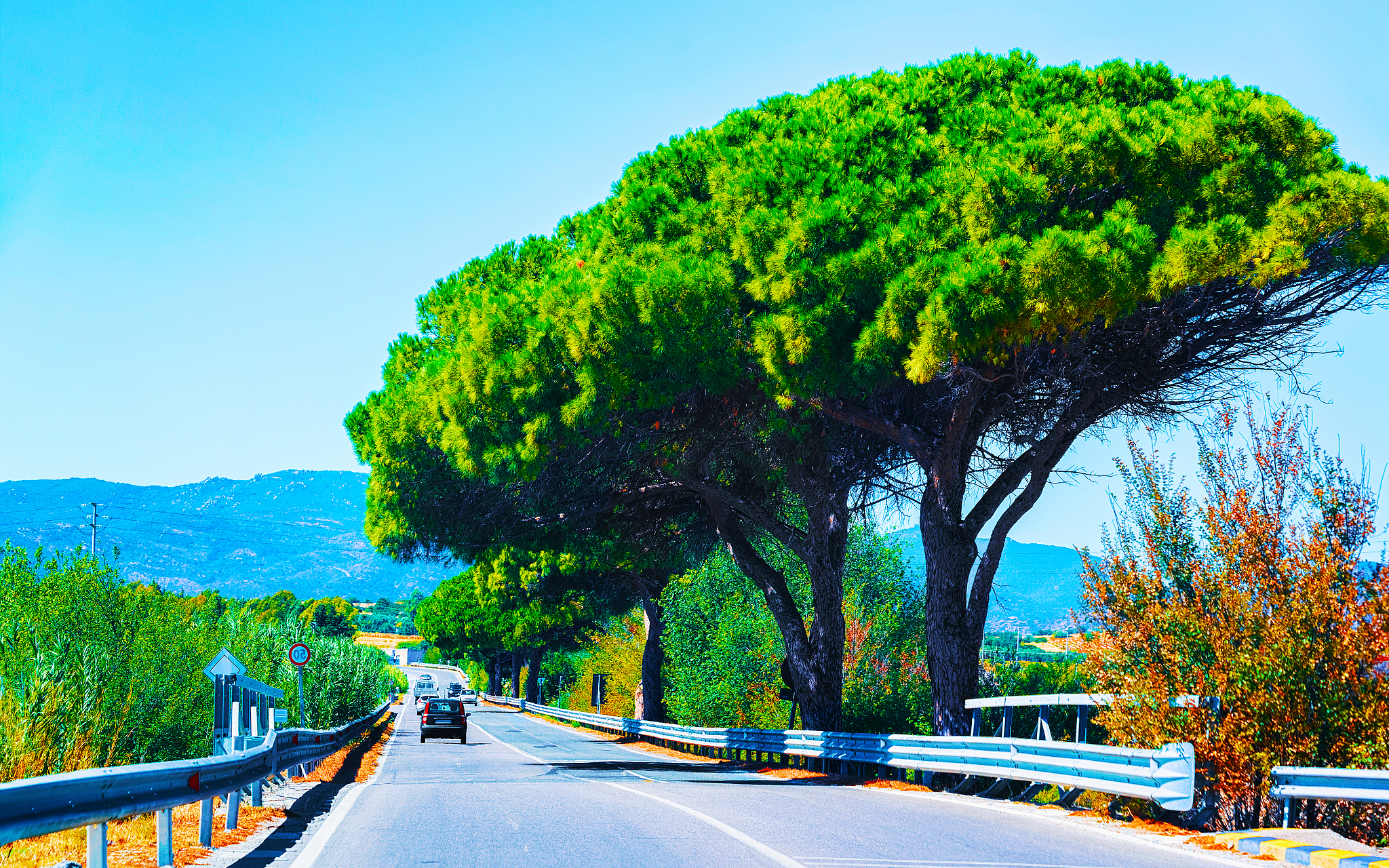 road in cagliari sardinia reflex
