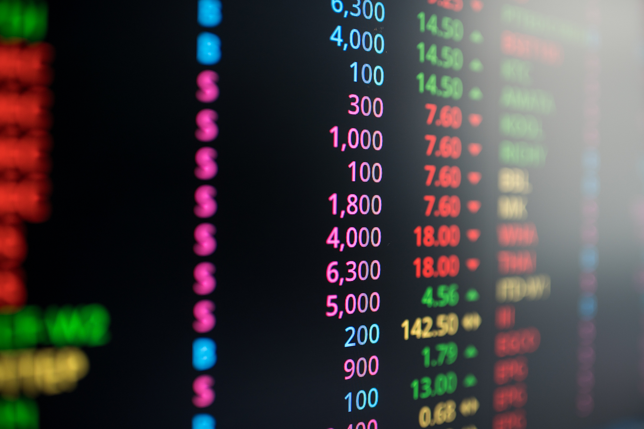 display of stock market exchange
