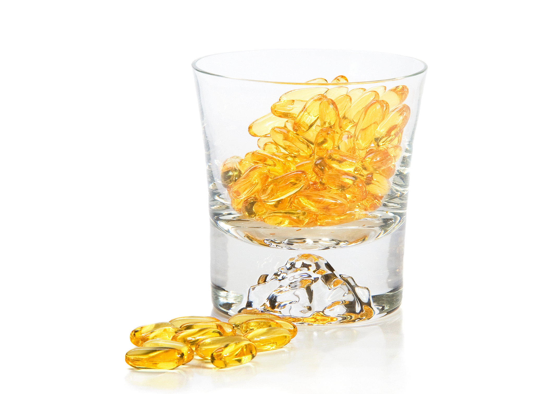omega-3 vitamins in glass