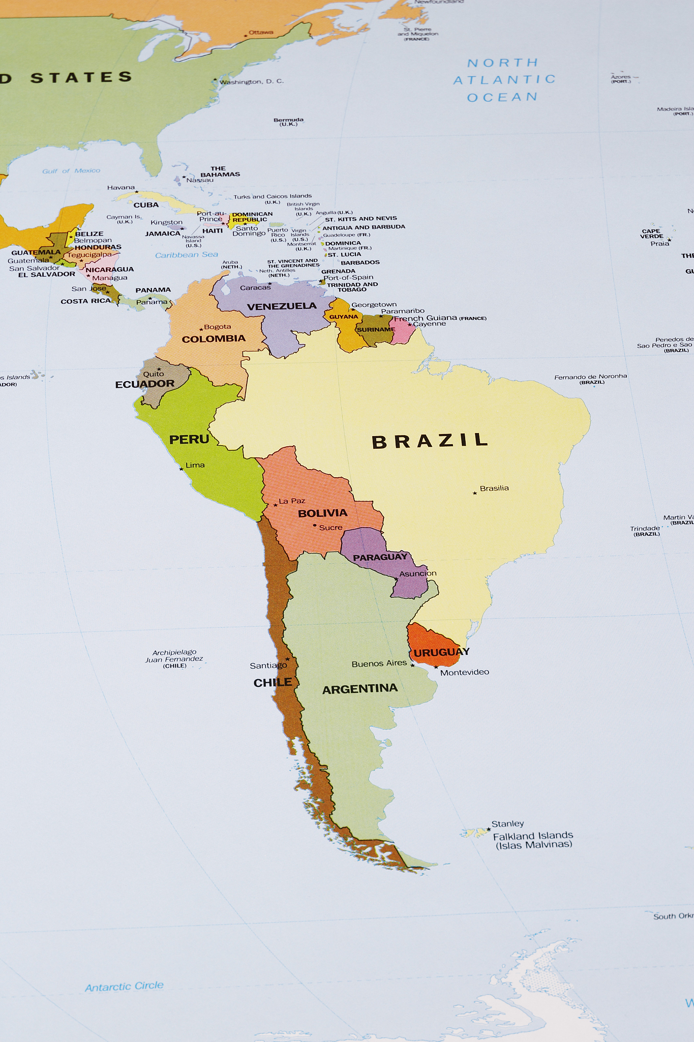 map of south america
