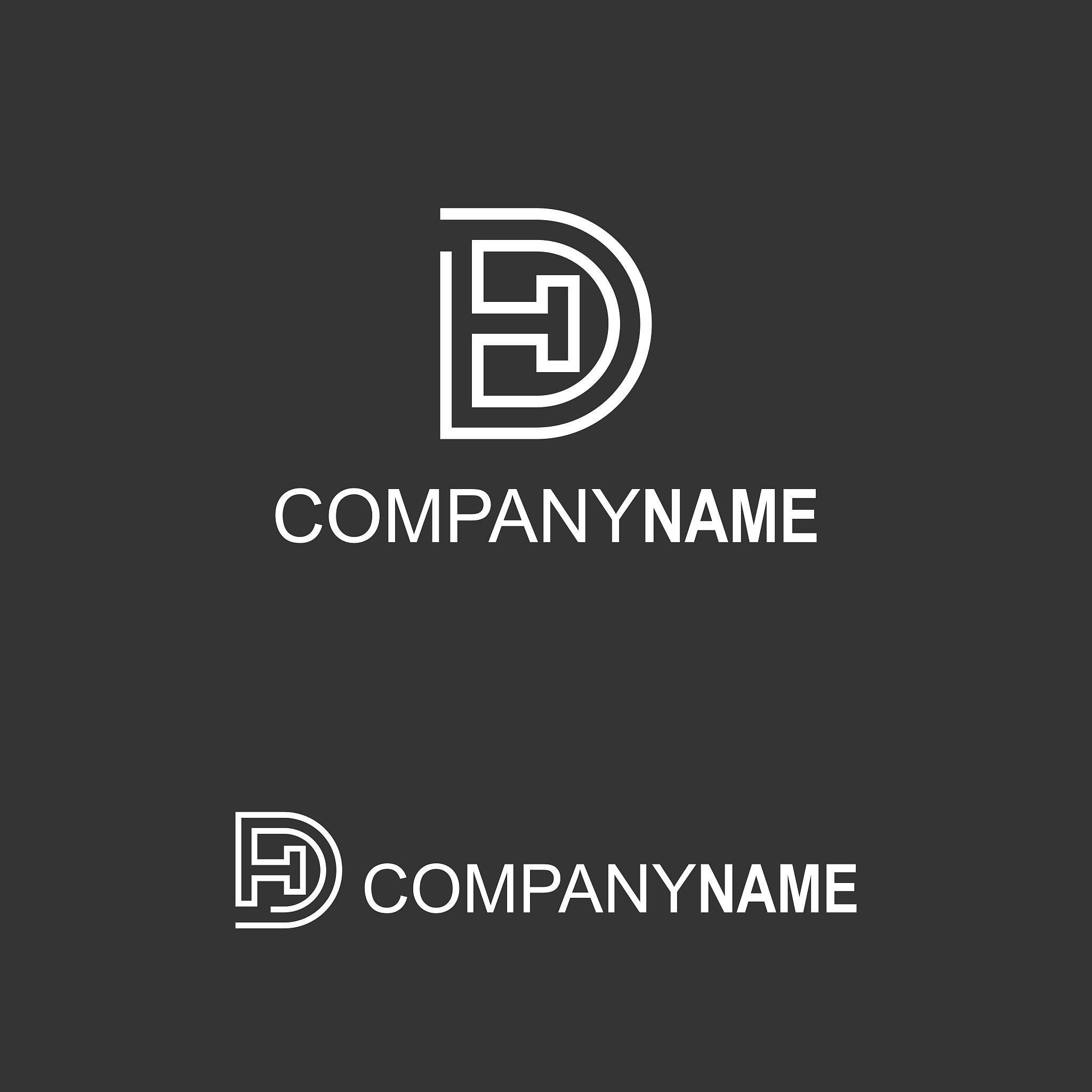 amazing design of hd letters for a icon with a strong character