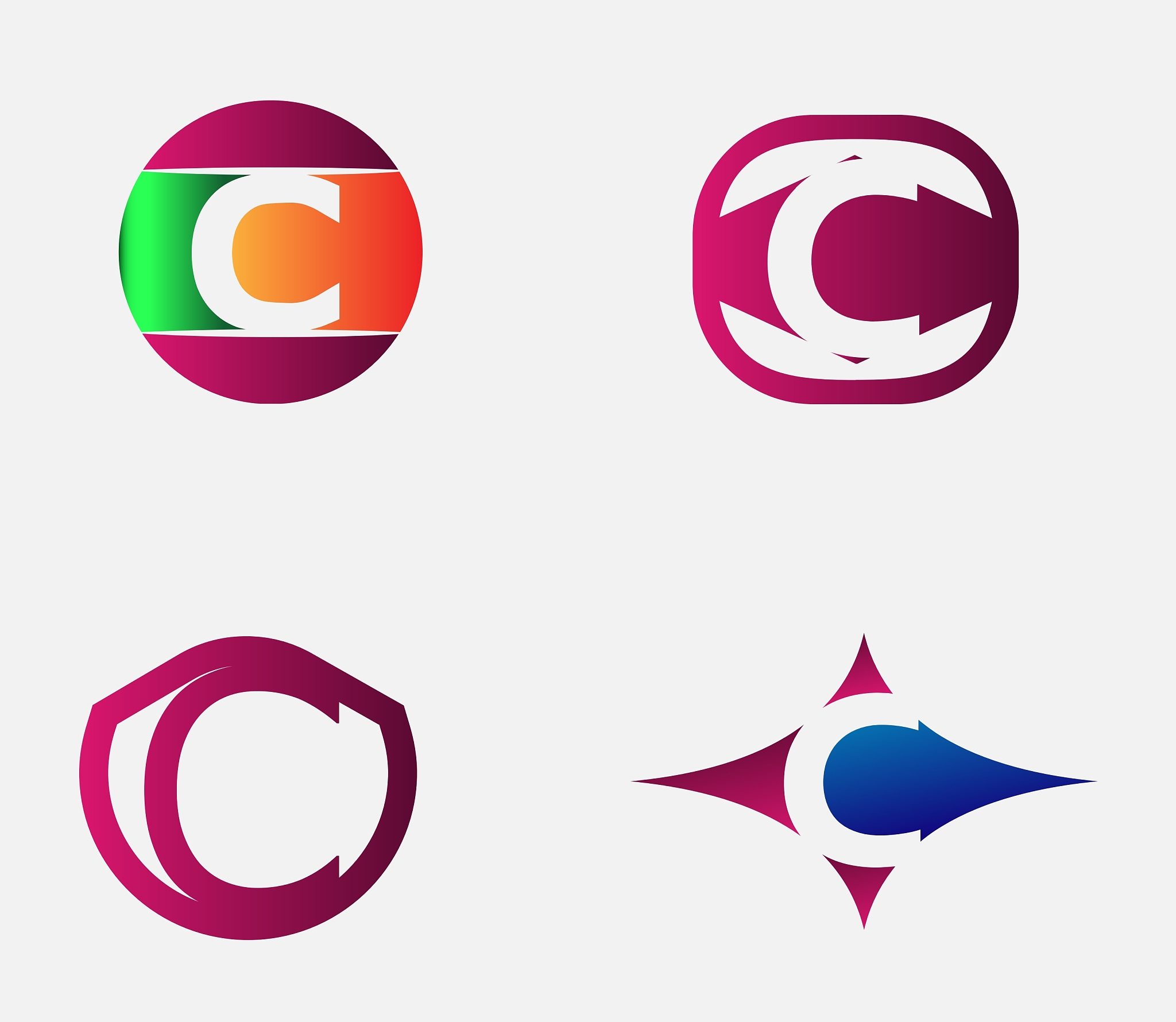 letter c logo template abstract icon