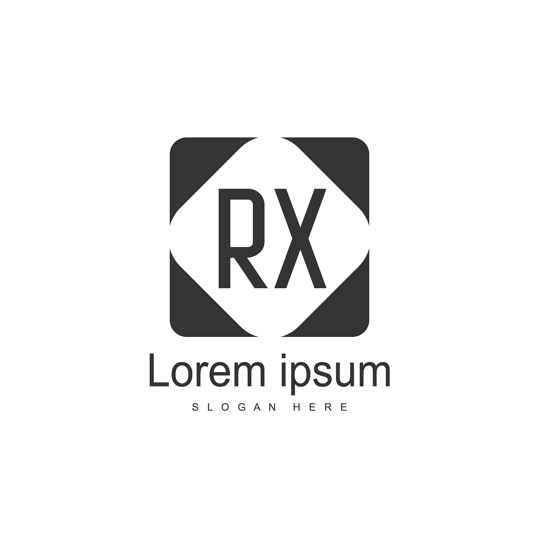 initial rx logo template minimalist letter logo