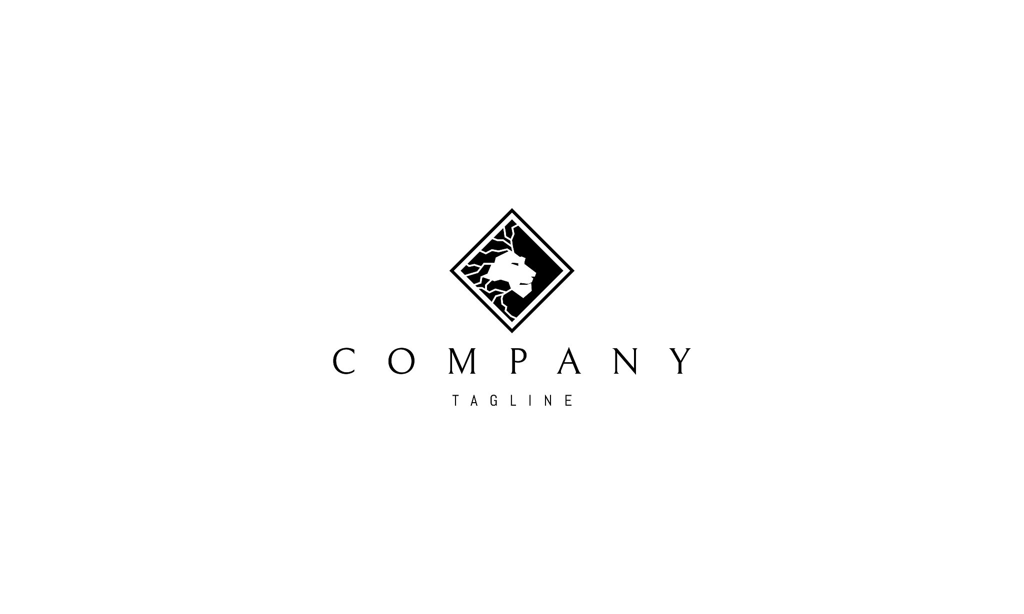abstract lion black rhombus vector logo design