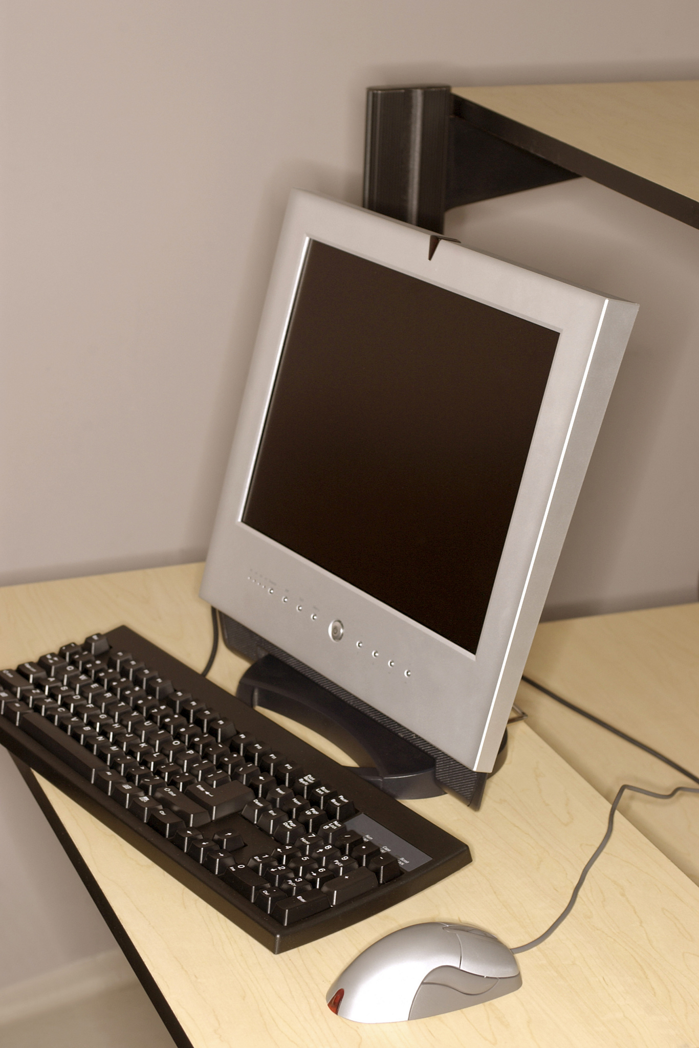 desk with computer