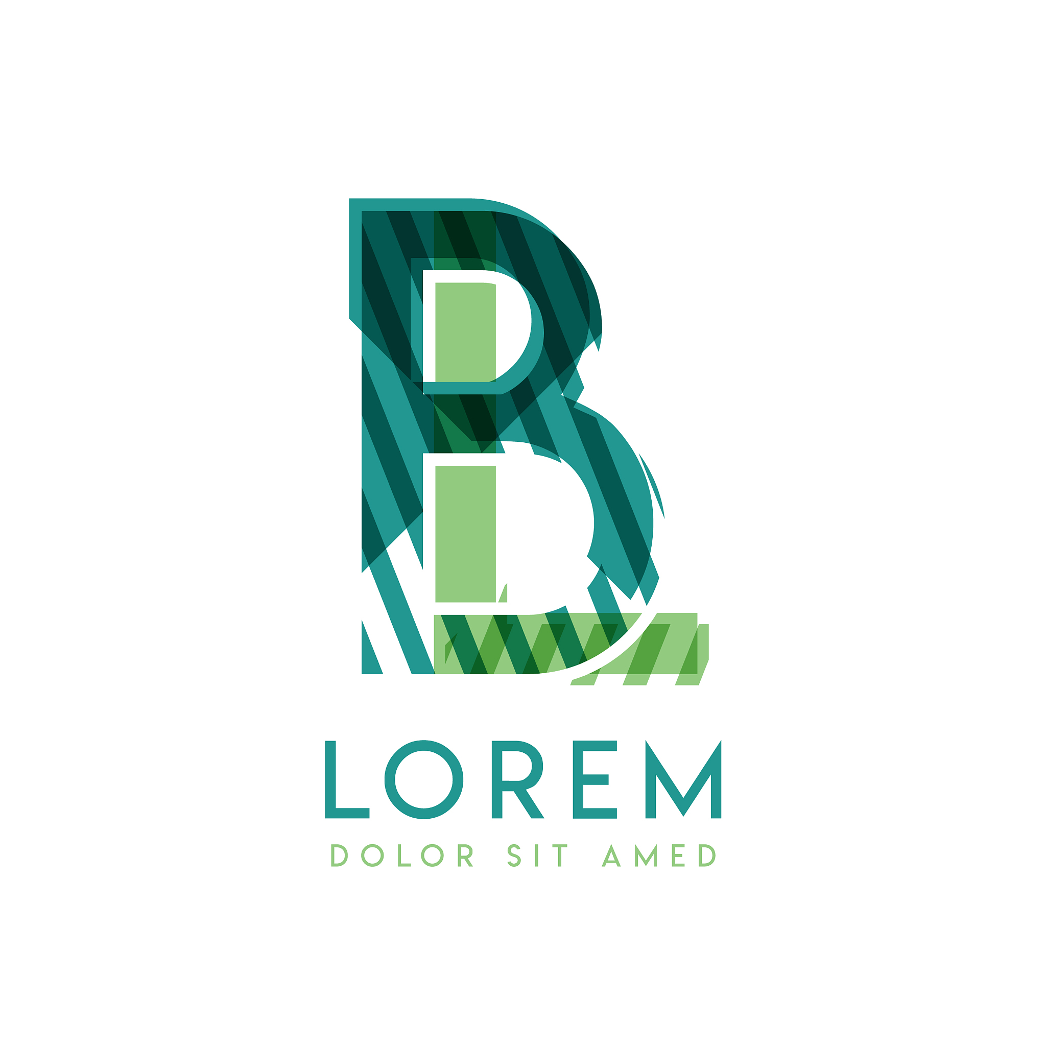 lb luxury logo design with green and dark green