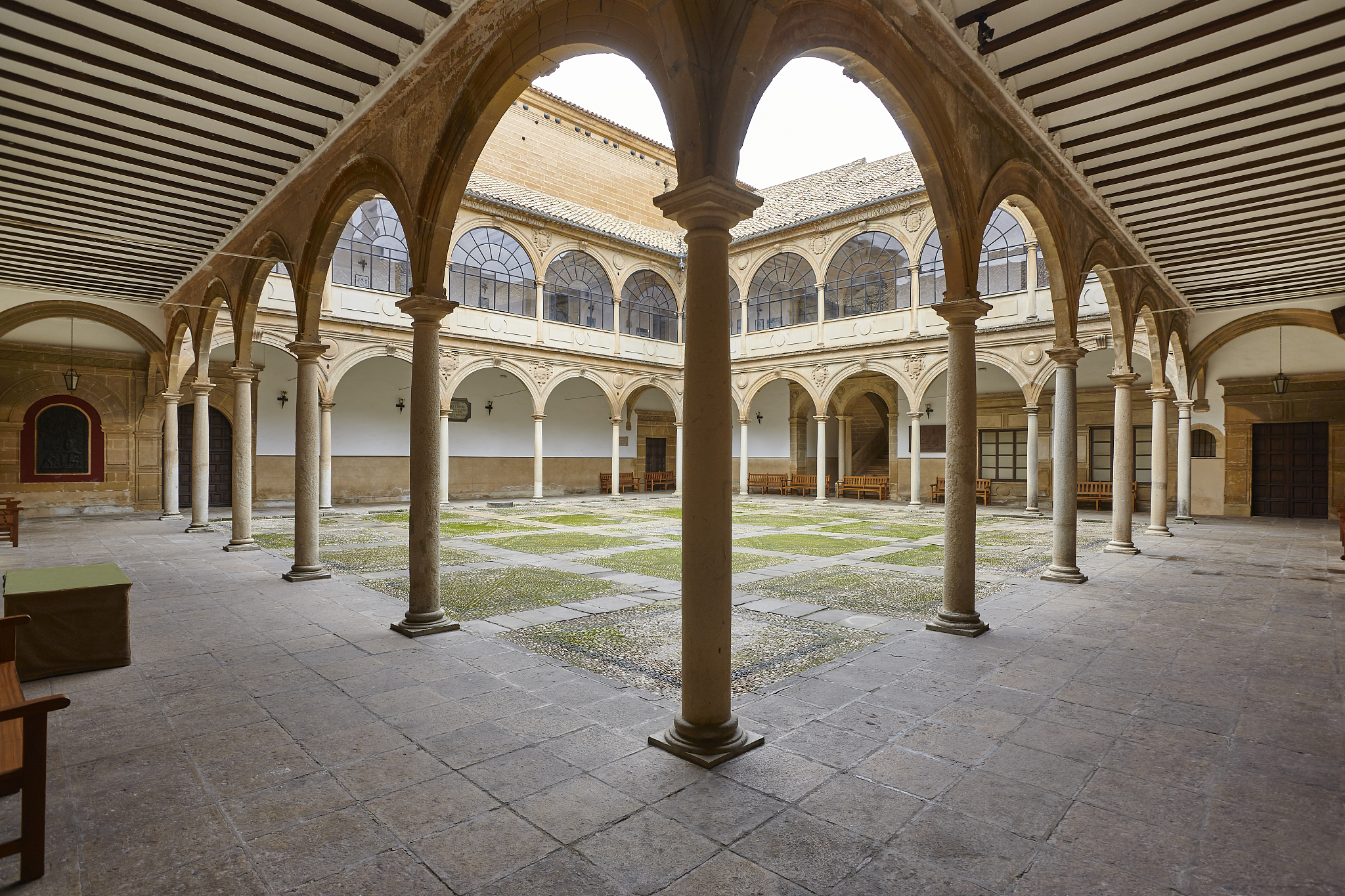 reinassence cloister in baeza city, andalusia. antique historica