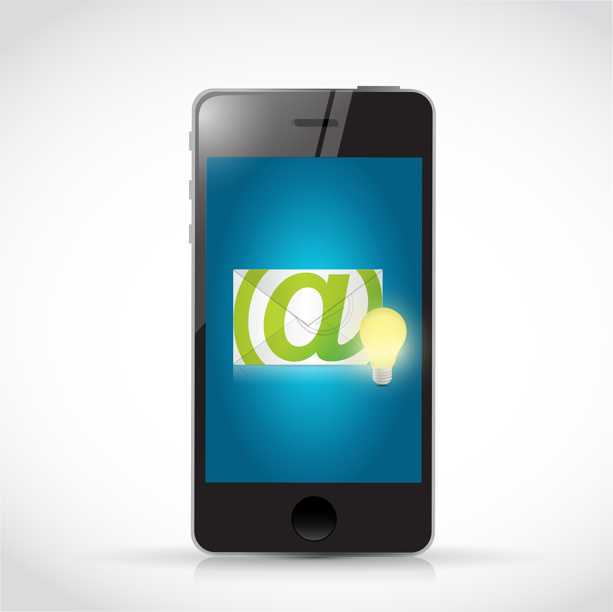 phone and envelope light bulb illustration design