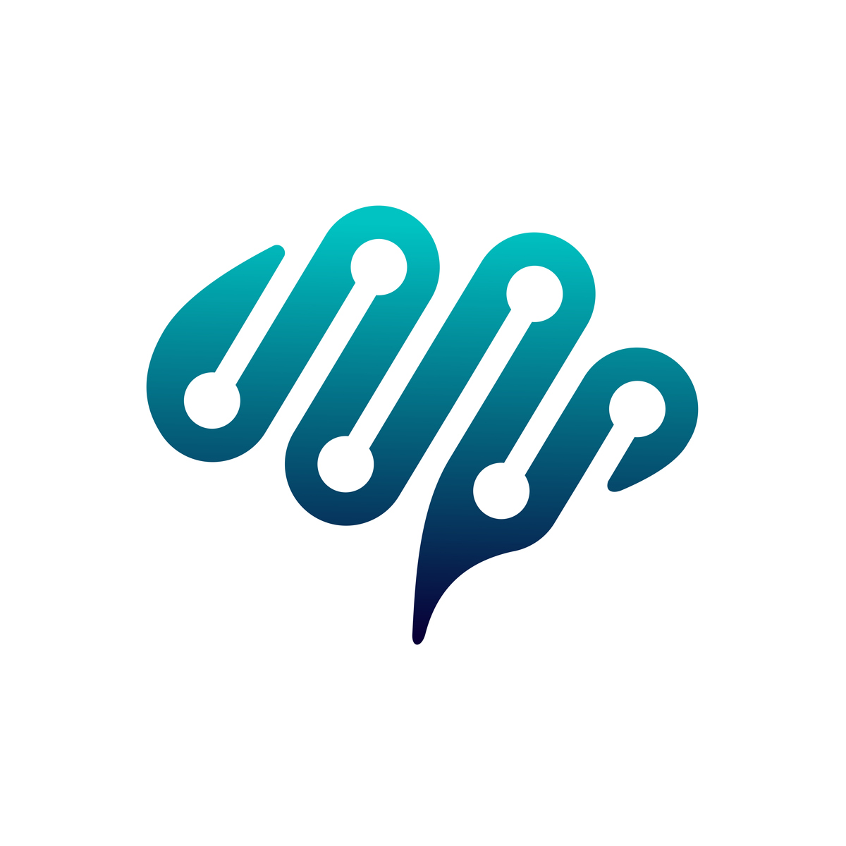 大脑科技logo矢量模板插画设计