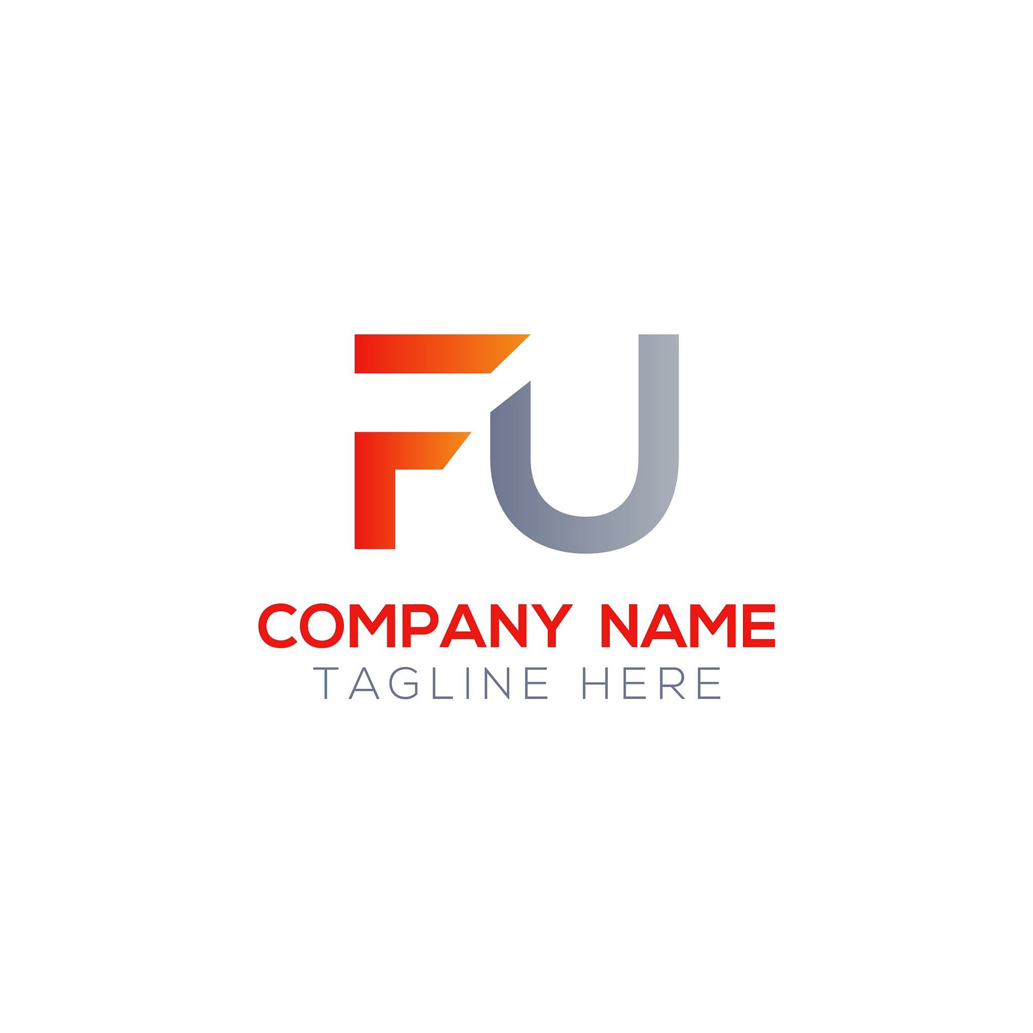 initial letter fu logo design template creative