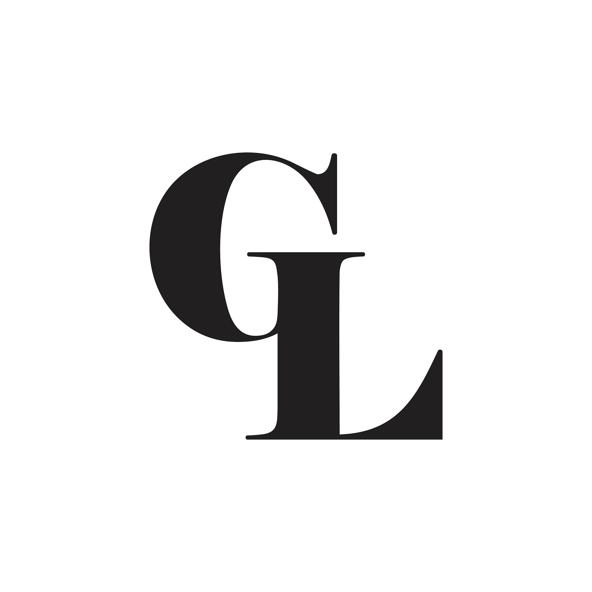 letters gl simple linked logo