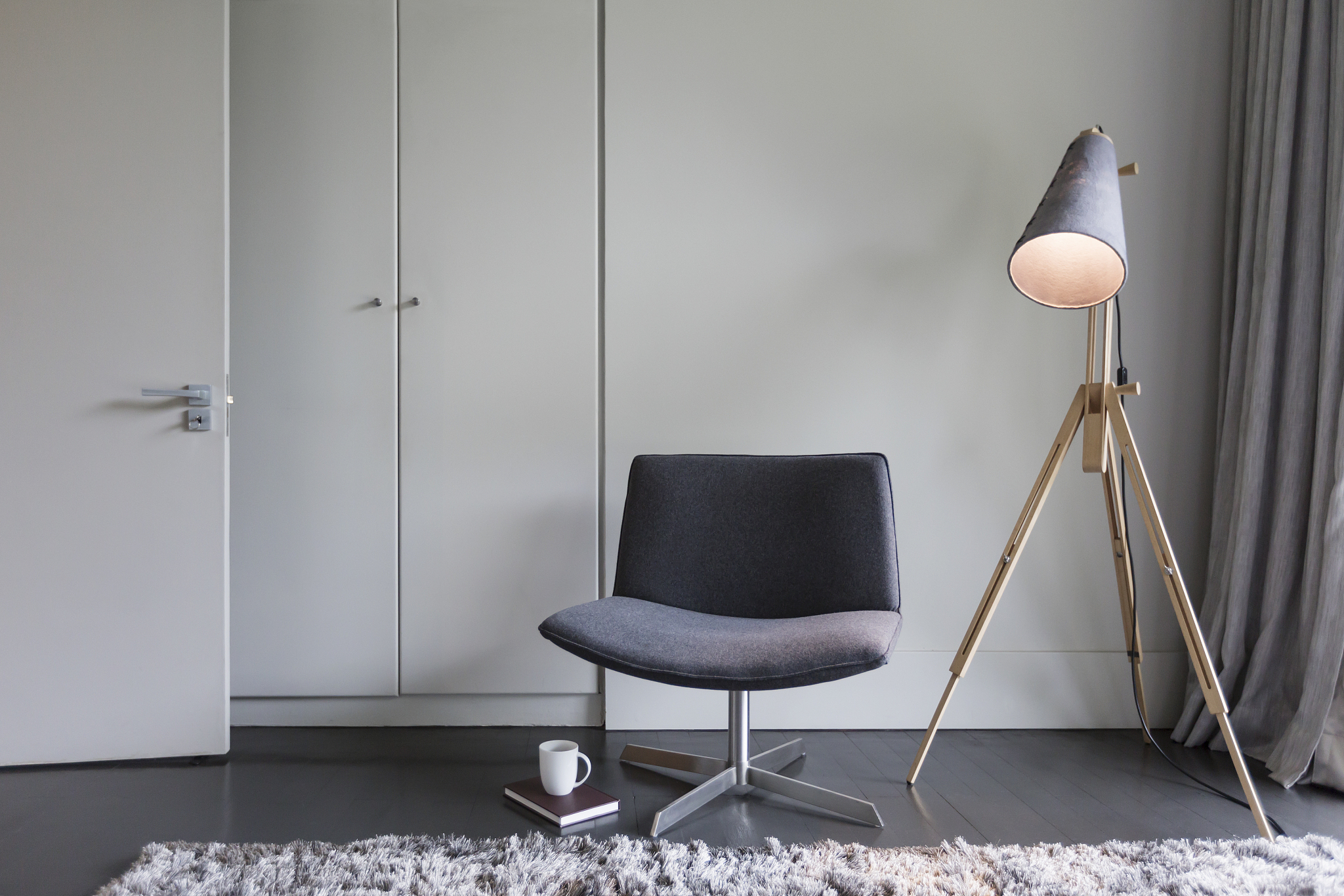 modern chair and lamp