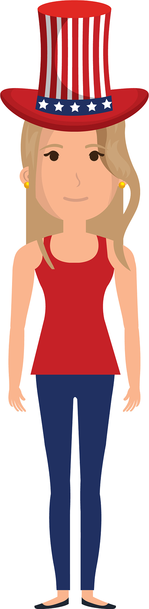 woman with usa hat