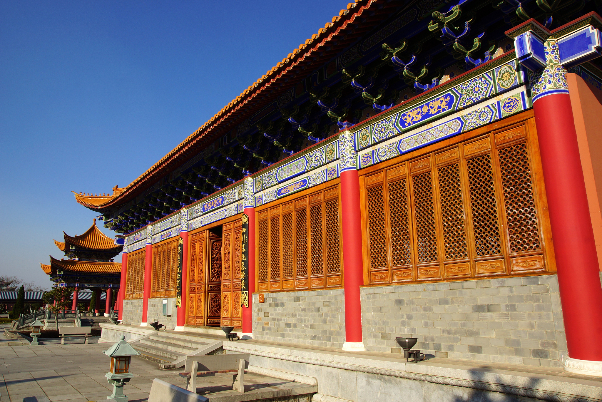 three buddhist pagodas in dali old city, yunnan province, china