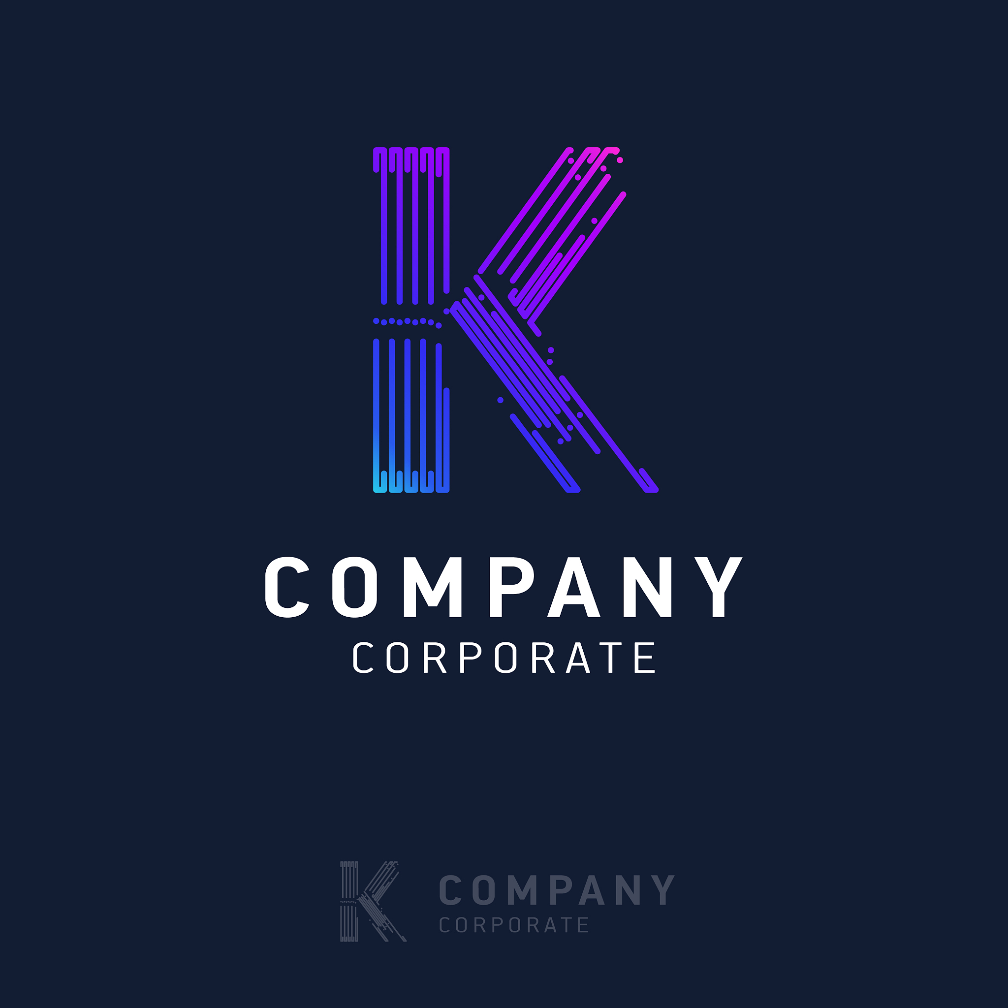 k company logo design with visiting card