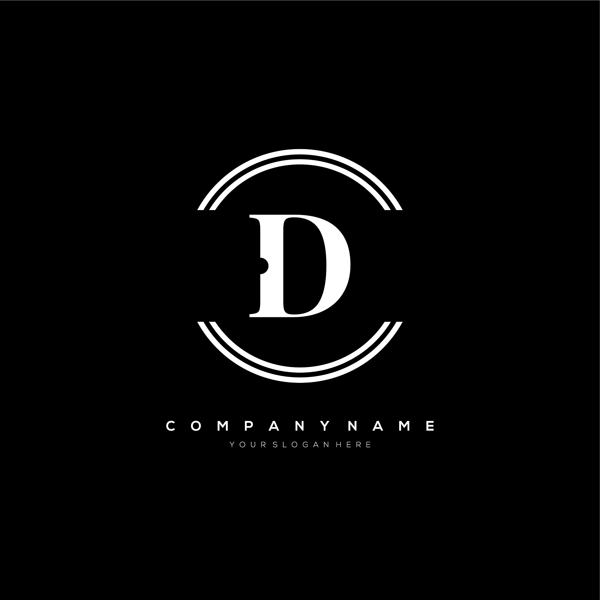 d letter logo template
