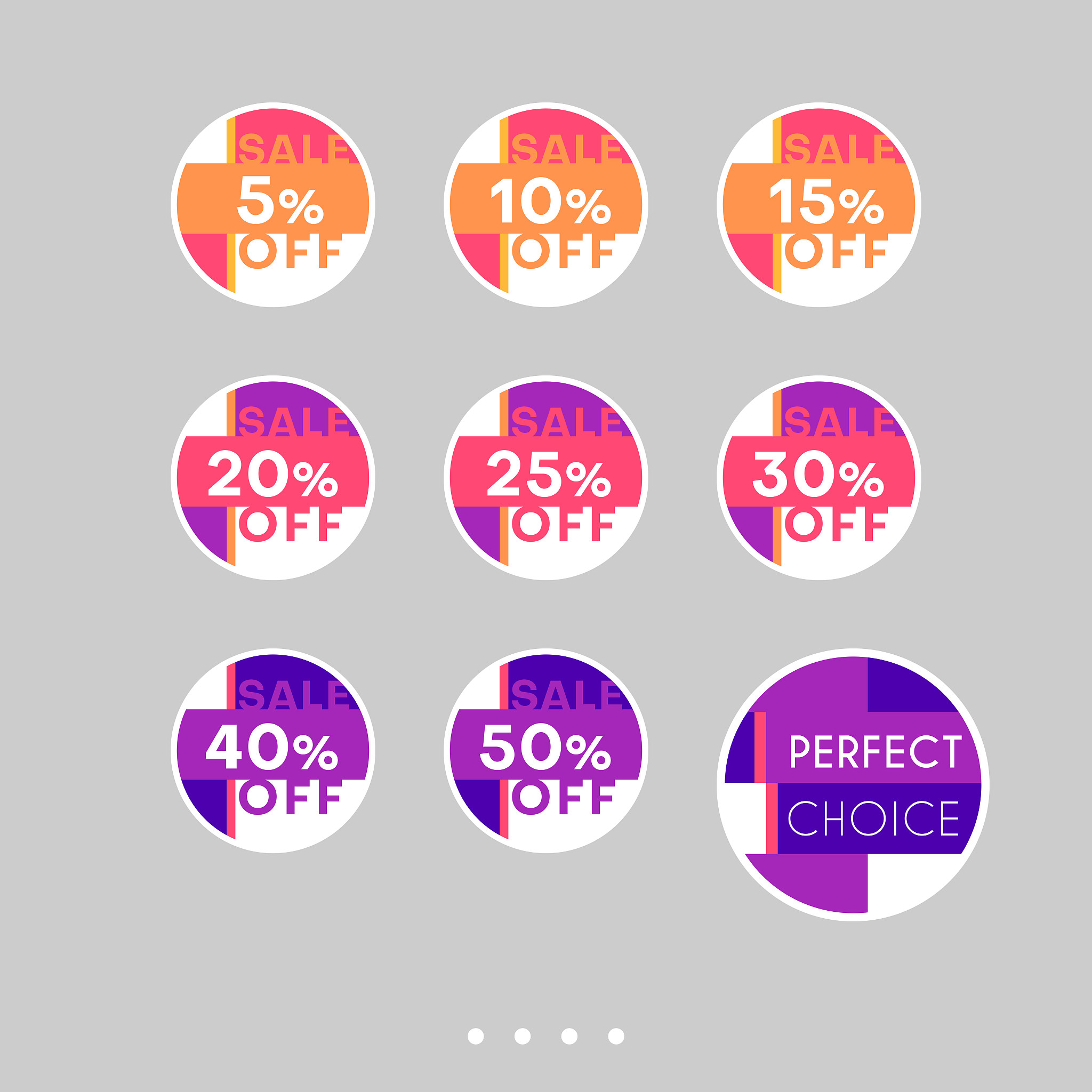 set of sale stickers. colorful abstract design.