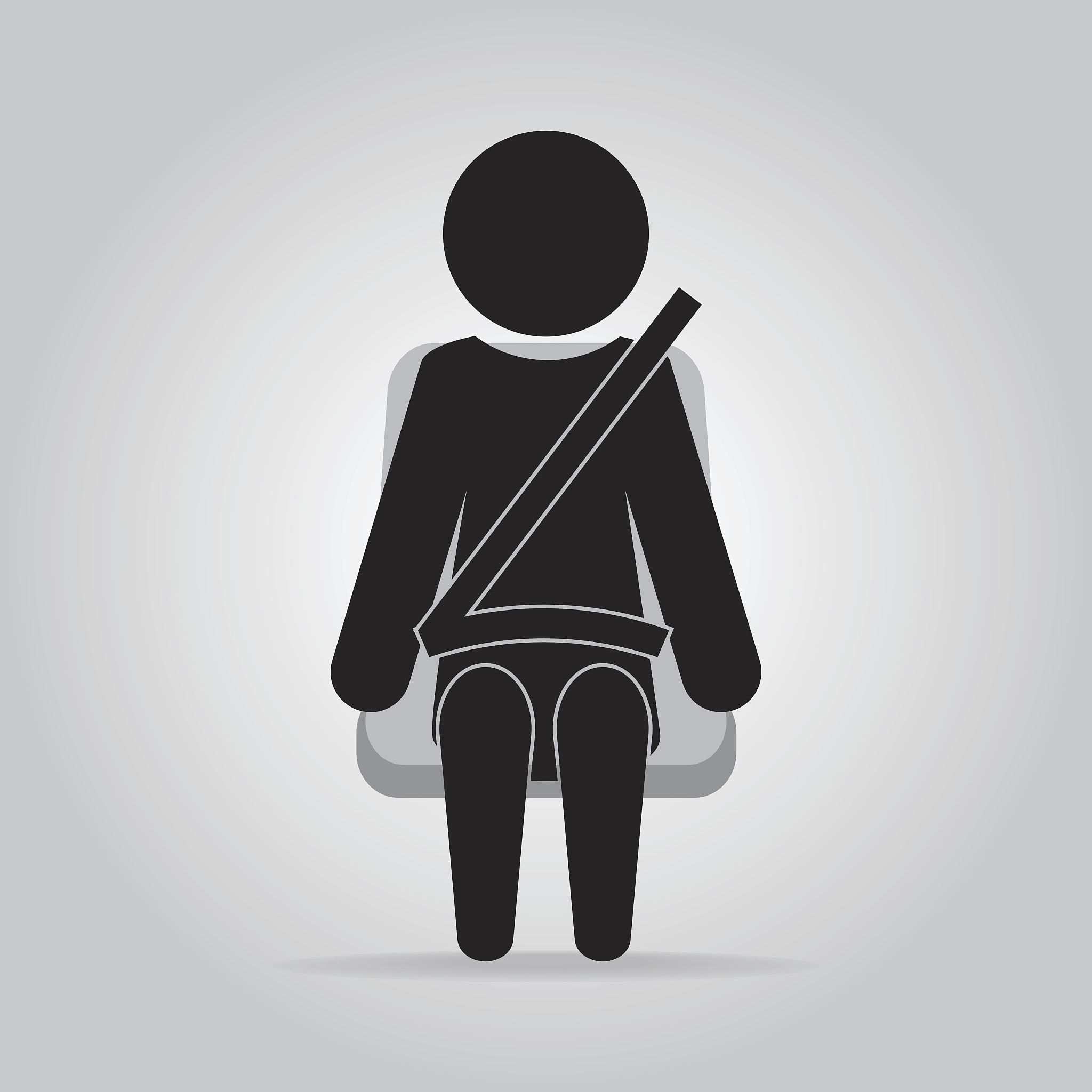 safety belt icon, seat belt sign