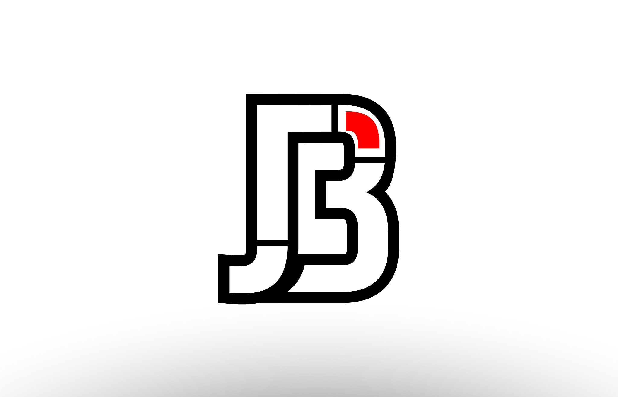 red and black alphabet letter jb j b logo