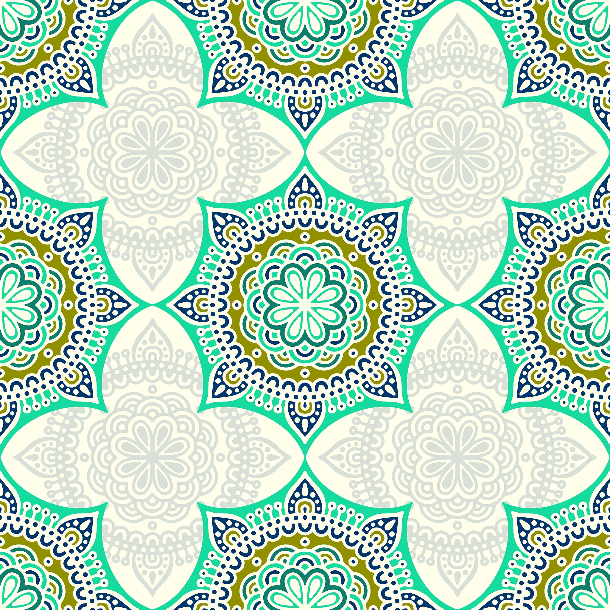 ethnic floral seamless pattern