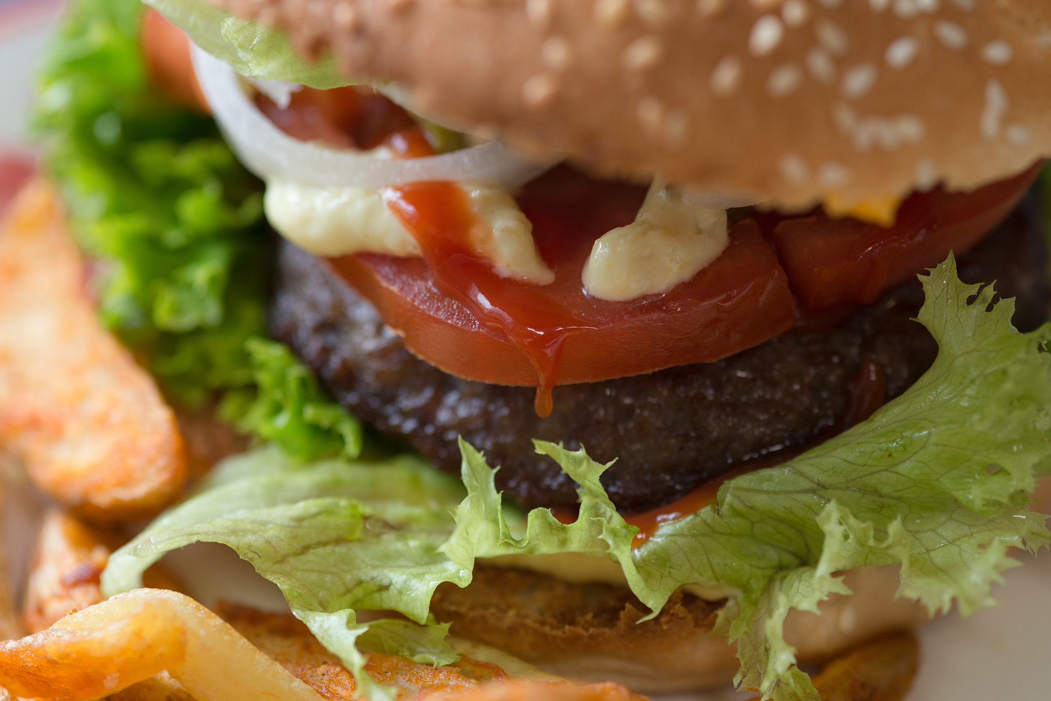 close-up of burger