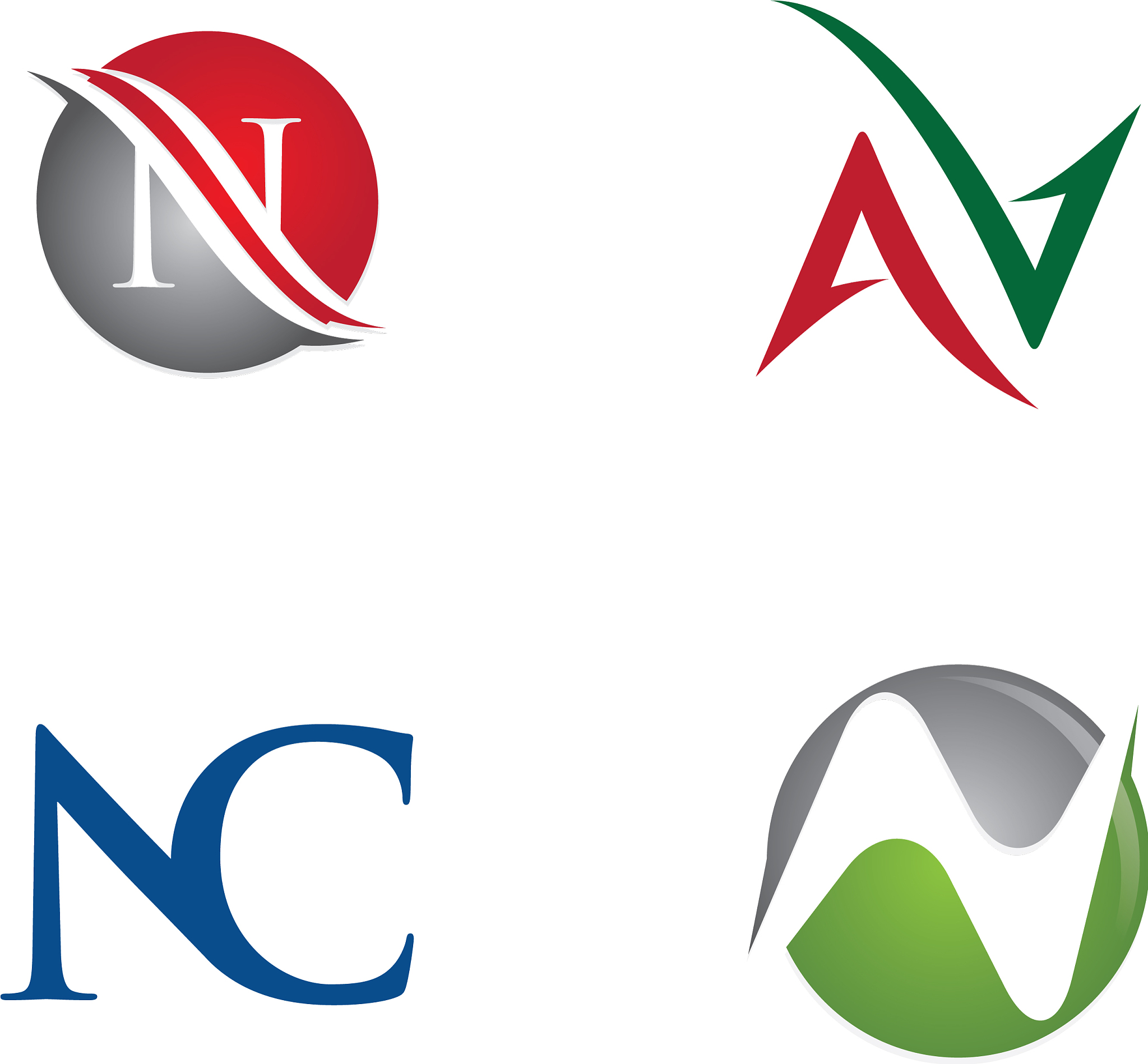 n letter logo template