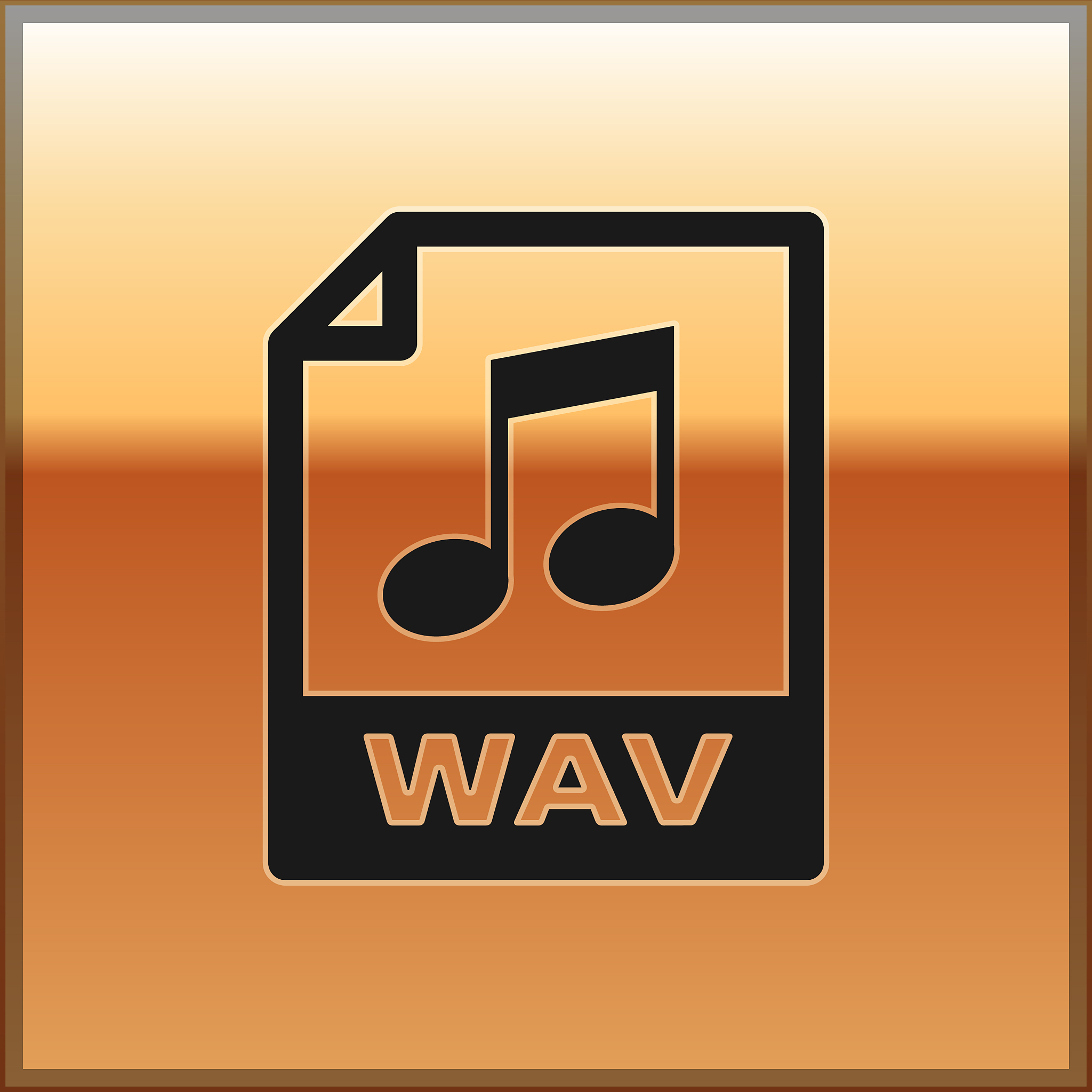 black wav file document icon download wav button