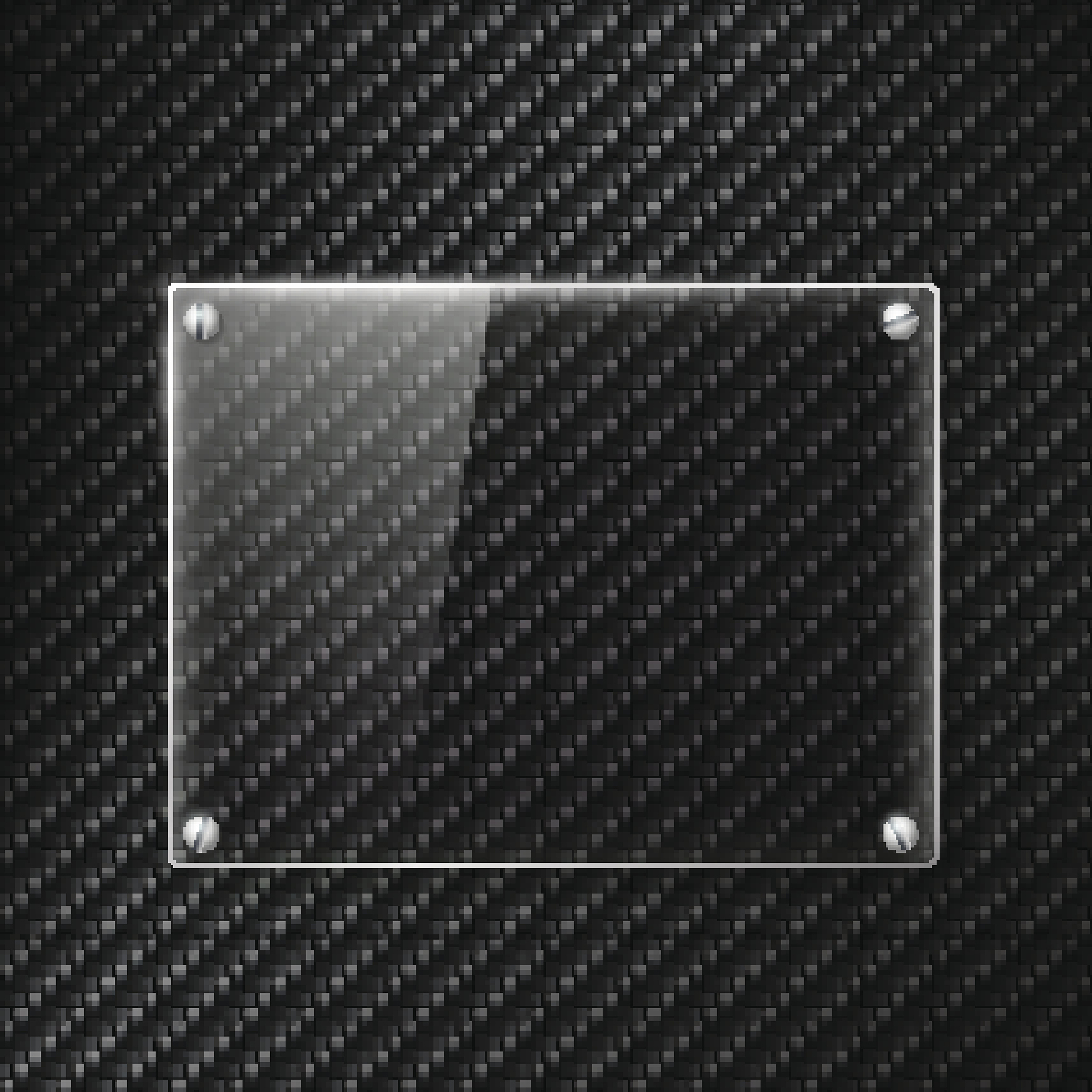 glass signboard on the surface of carbon fiber