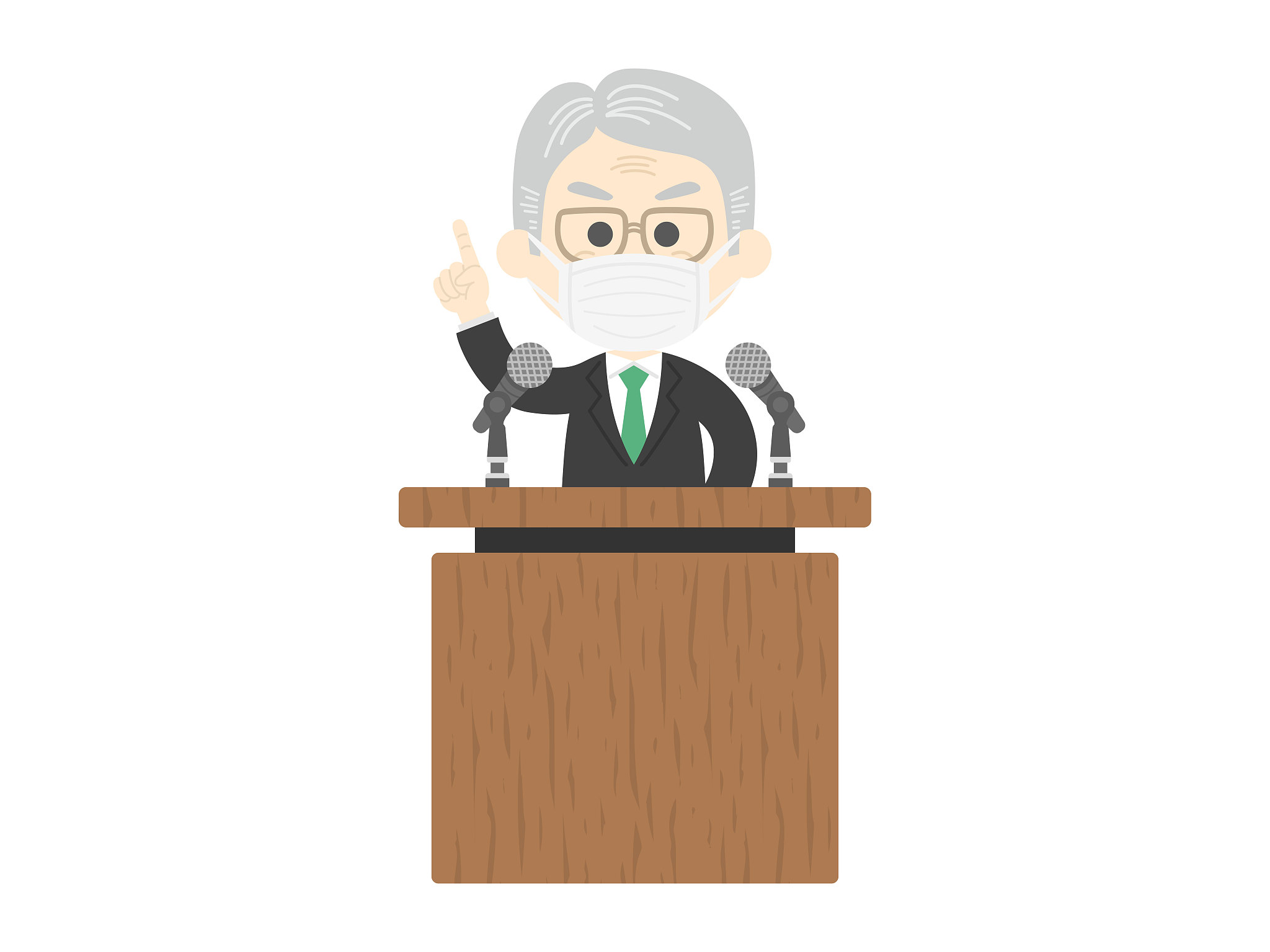 illustration of a politician who declares an emergency.