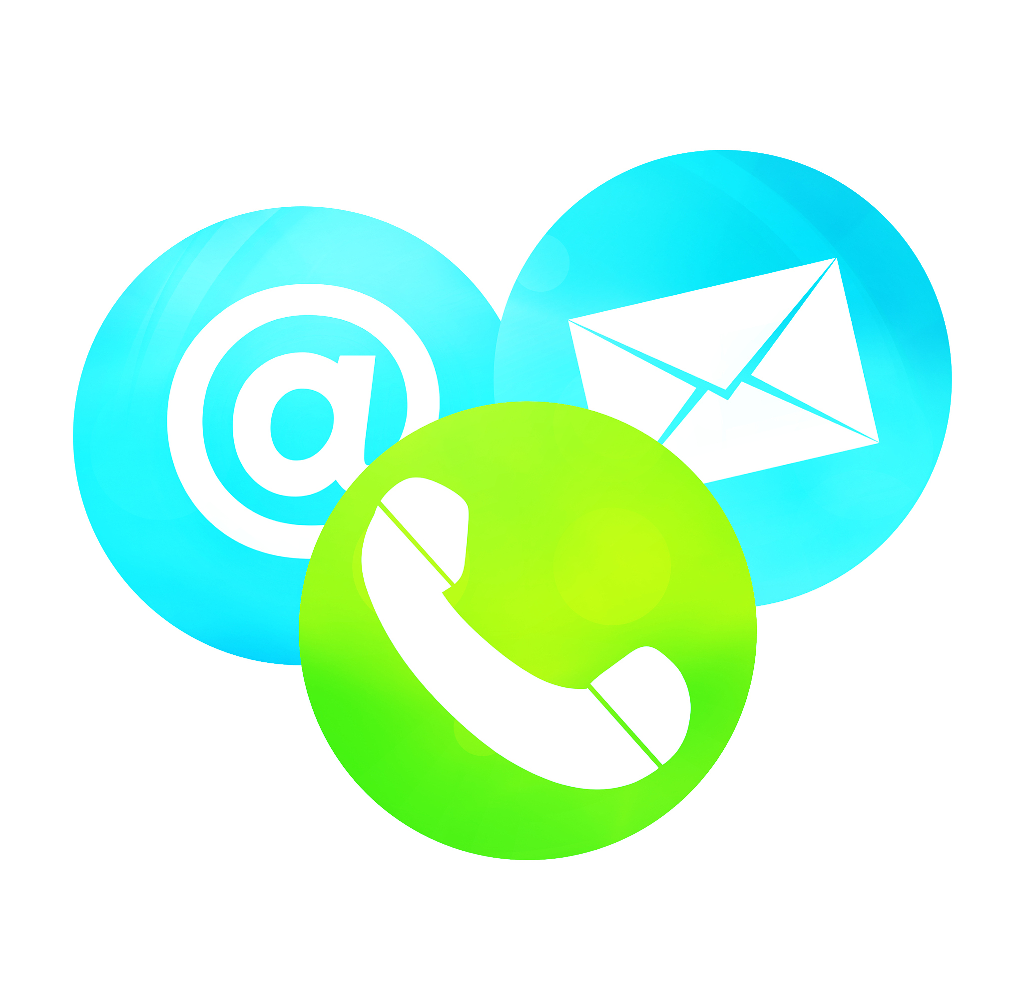 contact us bright icons round