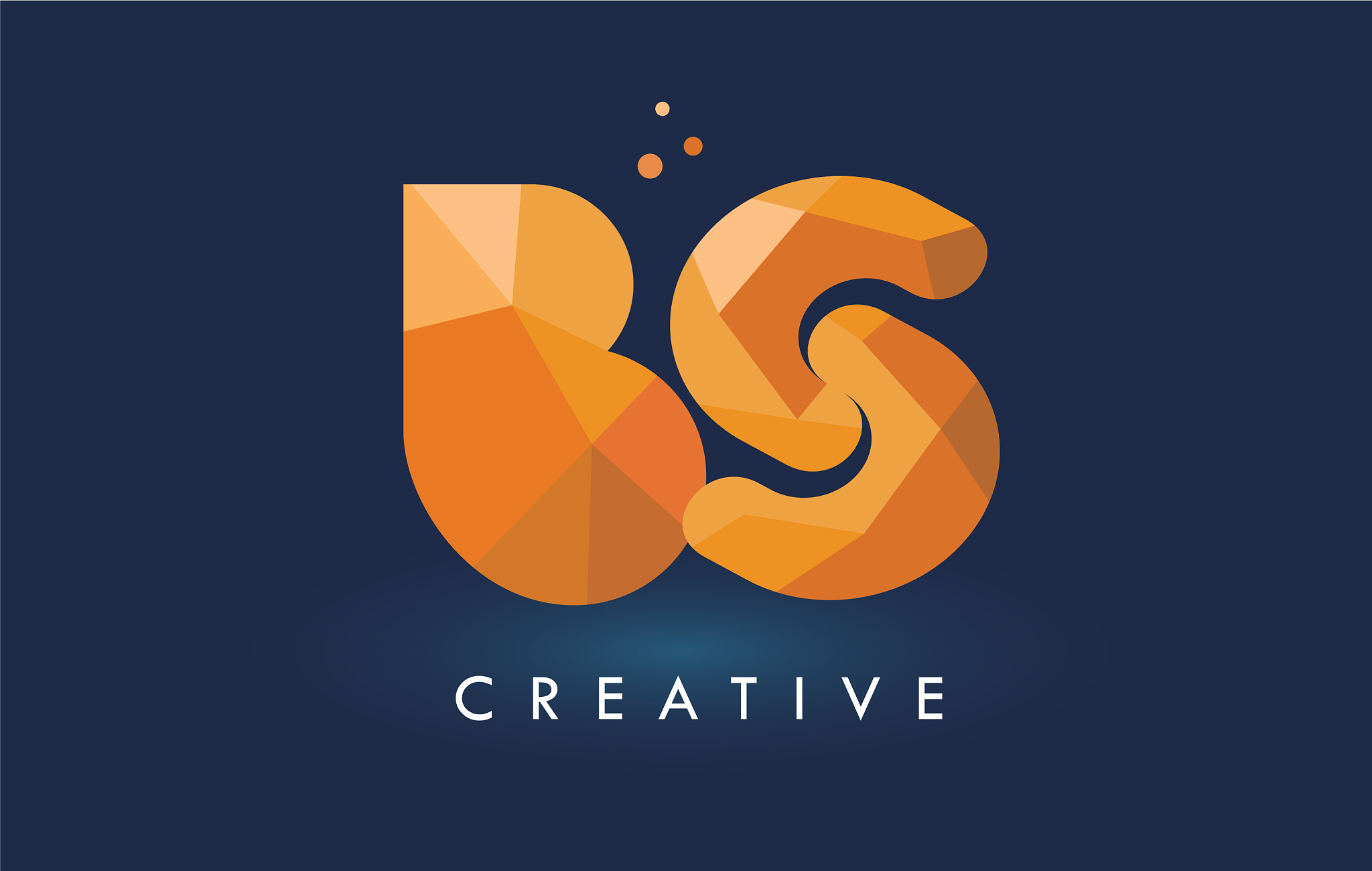 bs letter with origami triangles logo creative