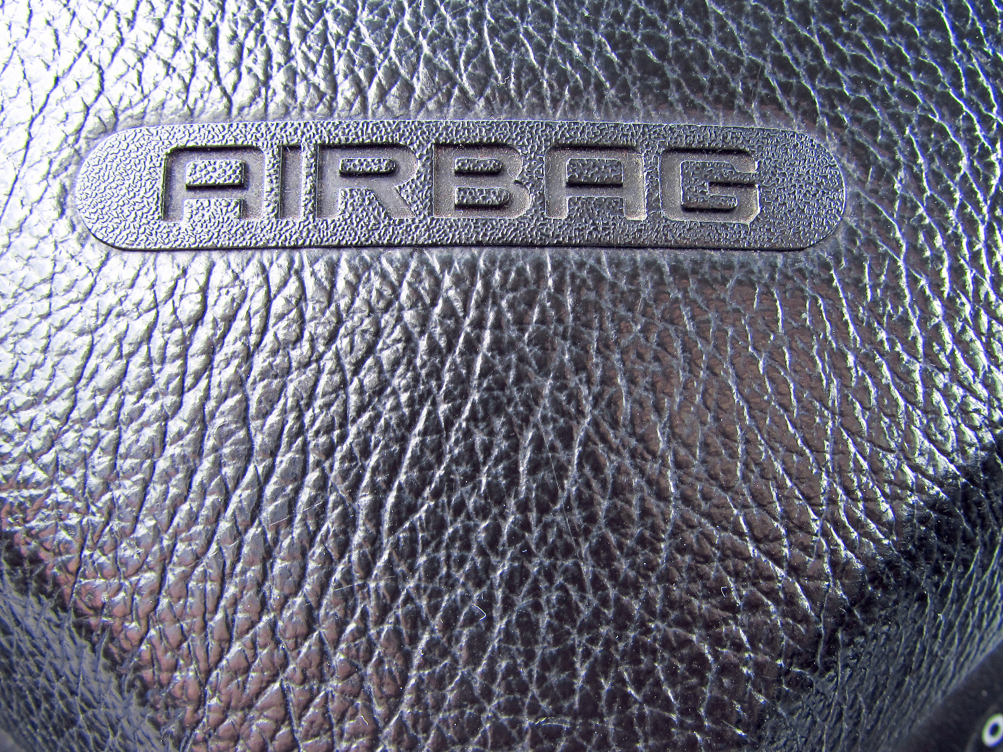 car interior close up airbag