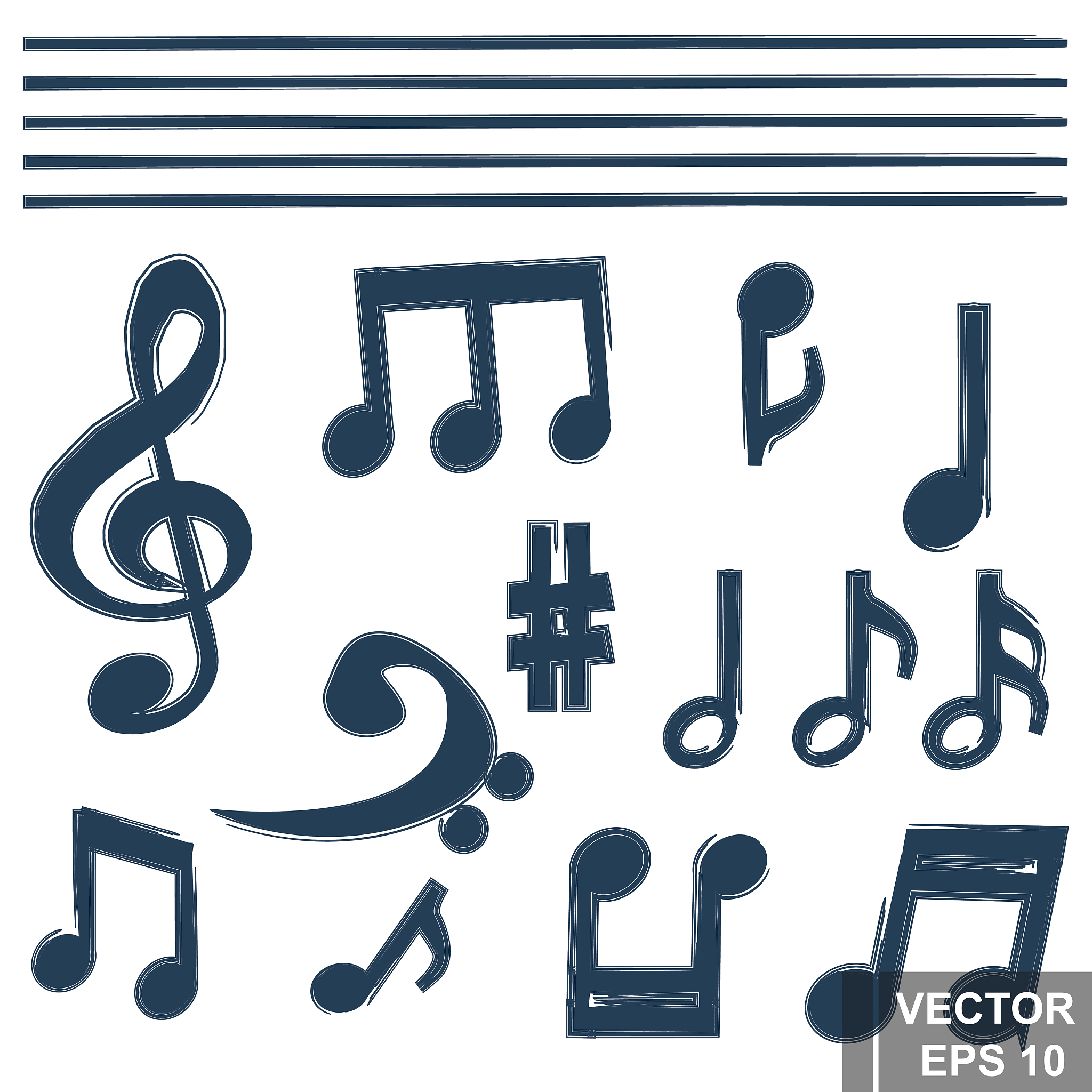 notes. set. music. sounds. for your design.