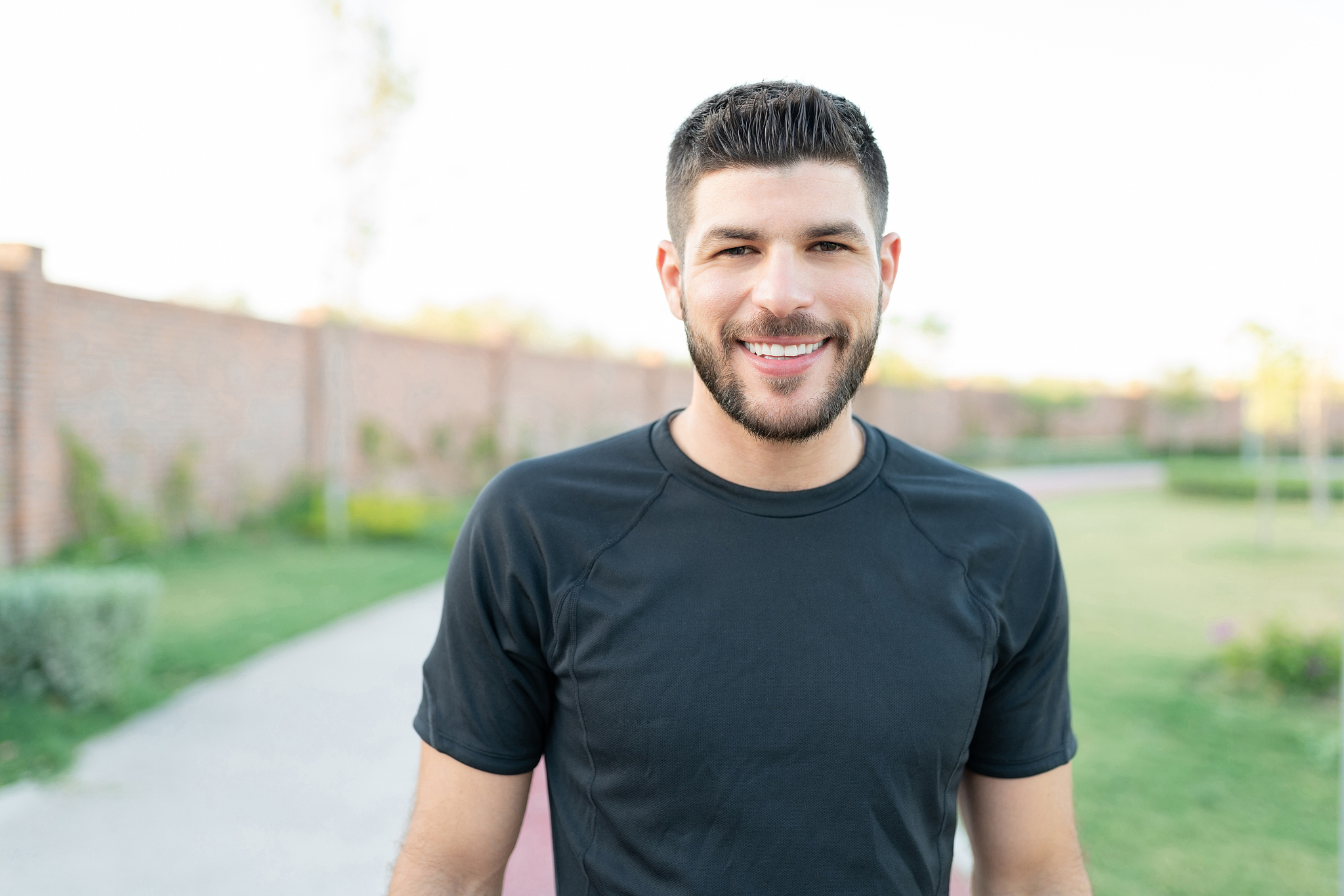athletic young man in park