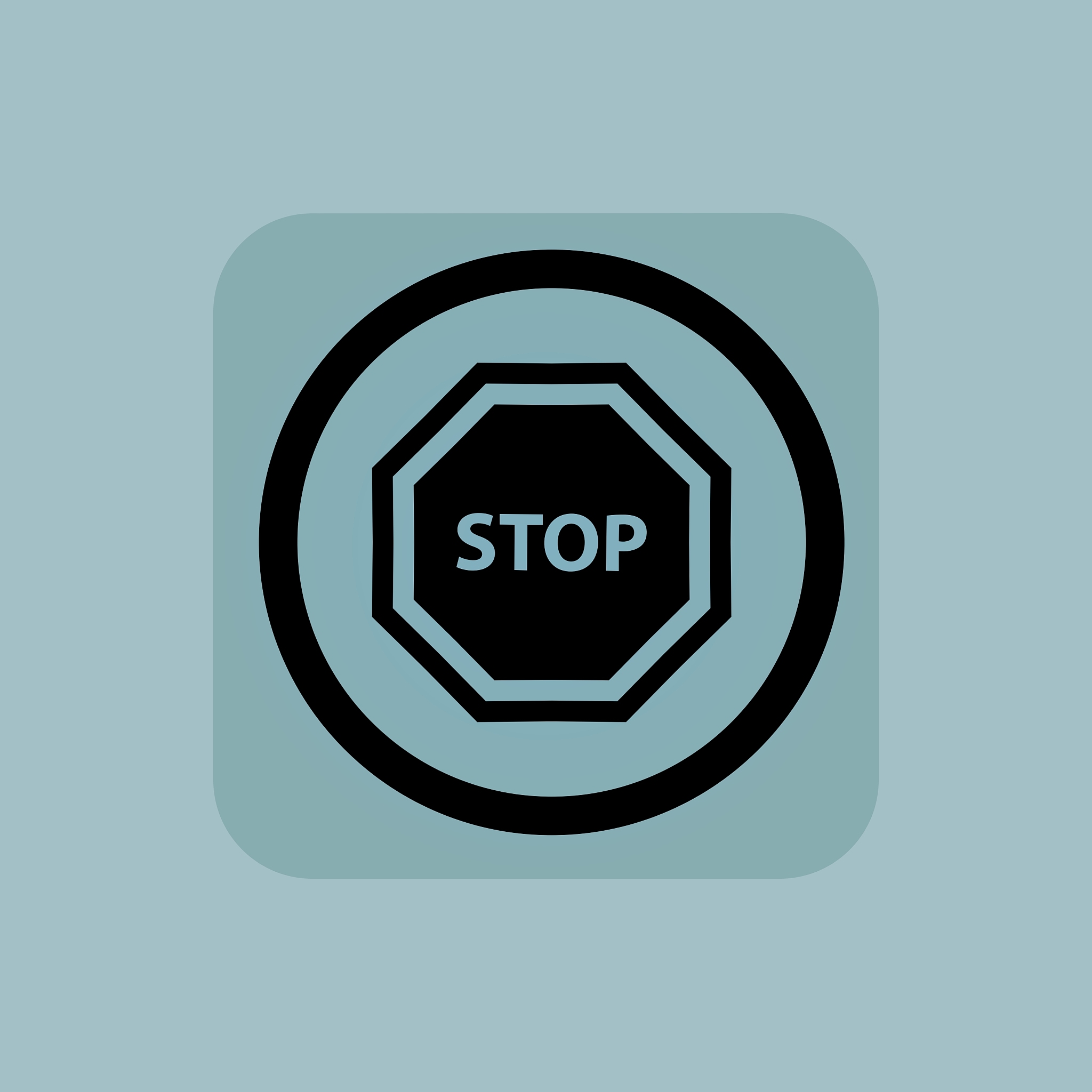 pale blue stop sign