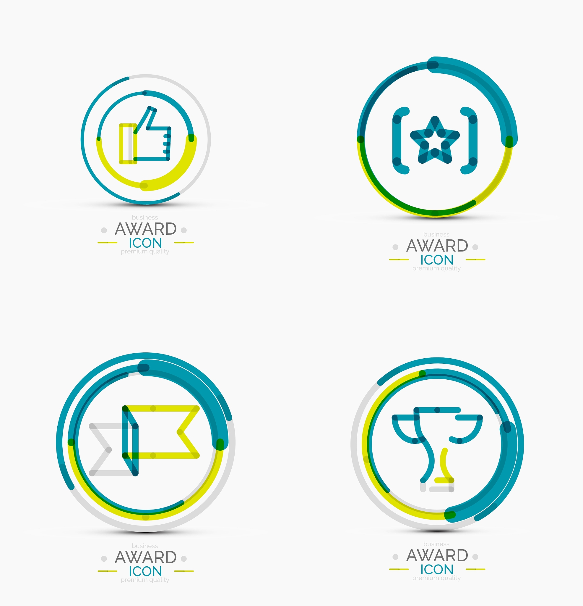 award icon set logo collection