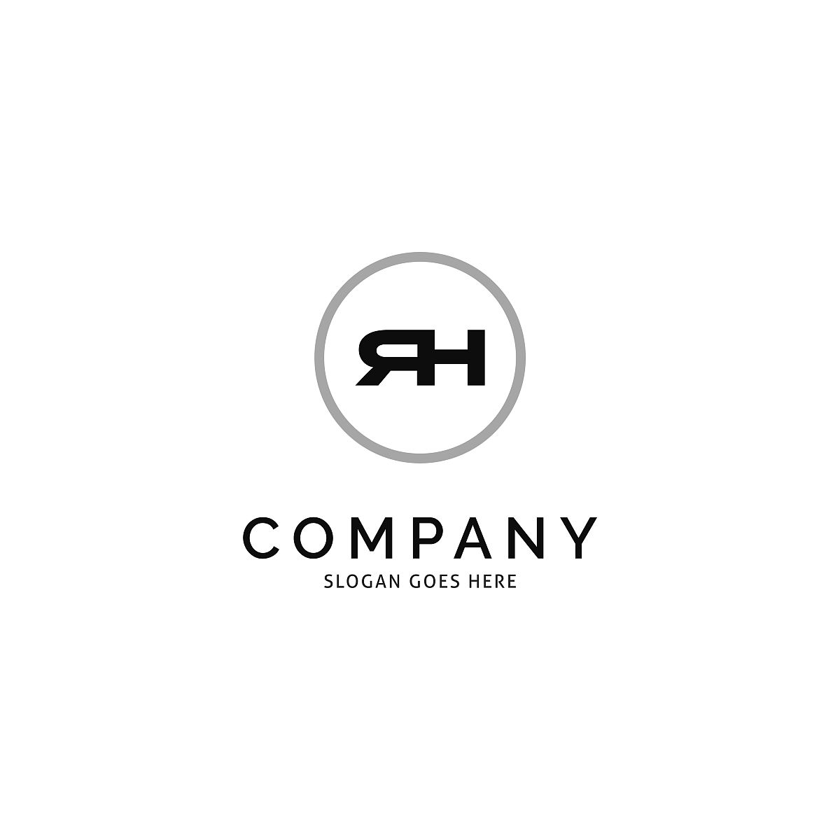初始字母rh图标矢量符号设计模板元素