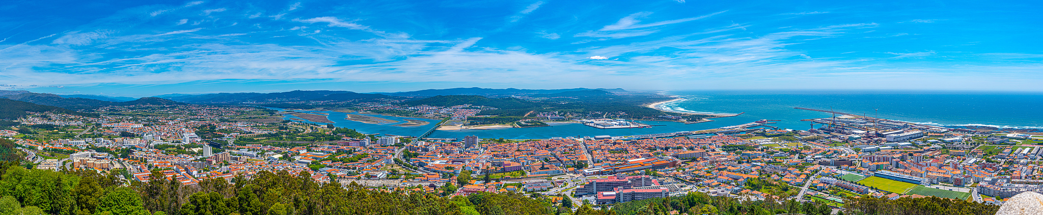 aerial view of viana do castelo in portugal
