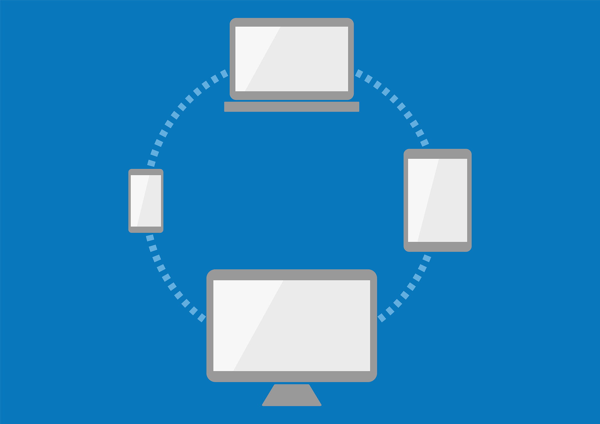 vector illustration of digital devices connection and network.