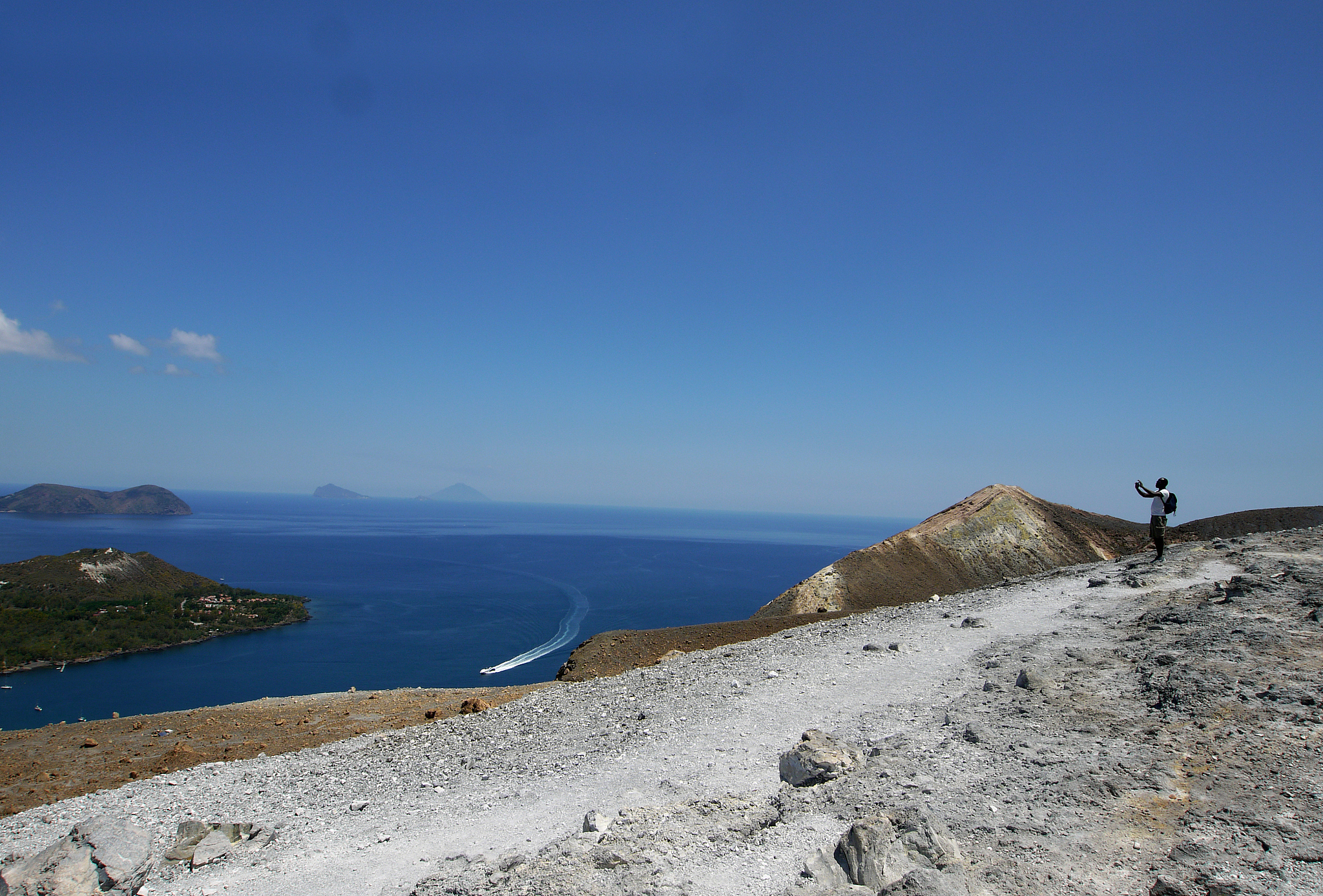 volcanic landscape at the great crater of vulcano island