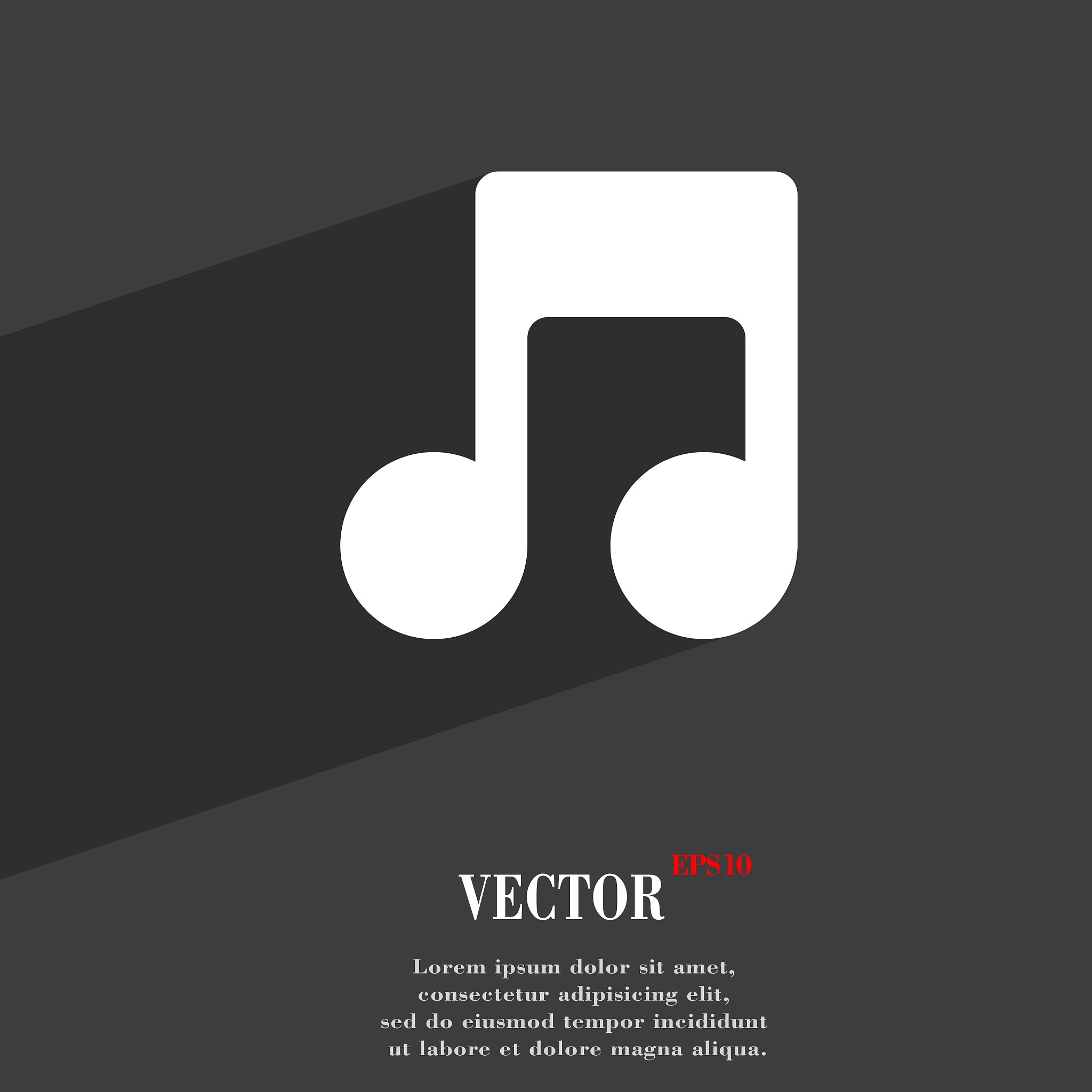 music note icon symbol flat modern web design with