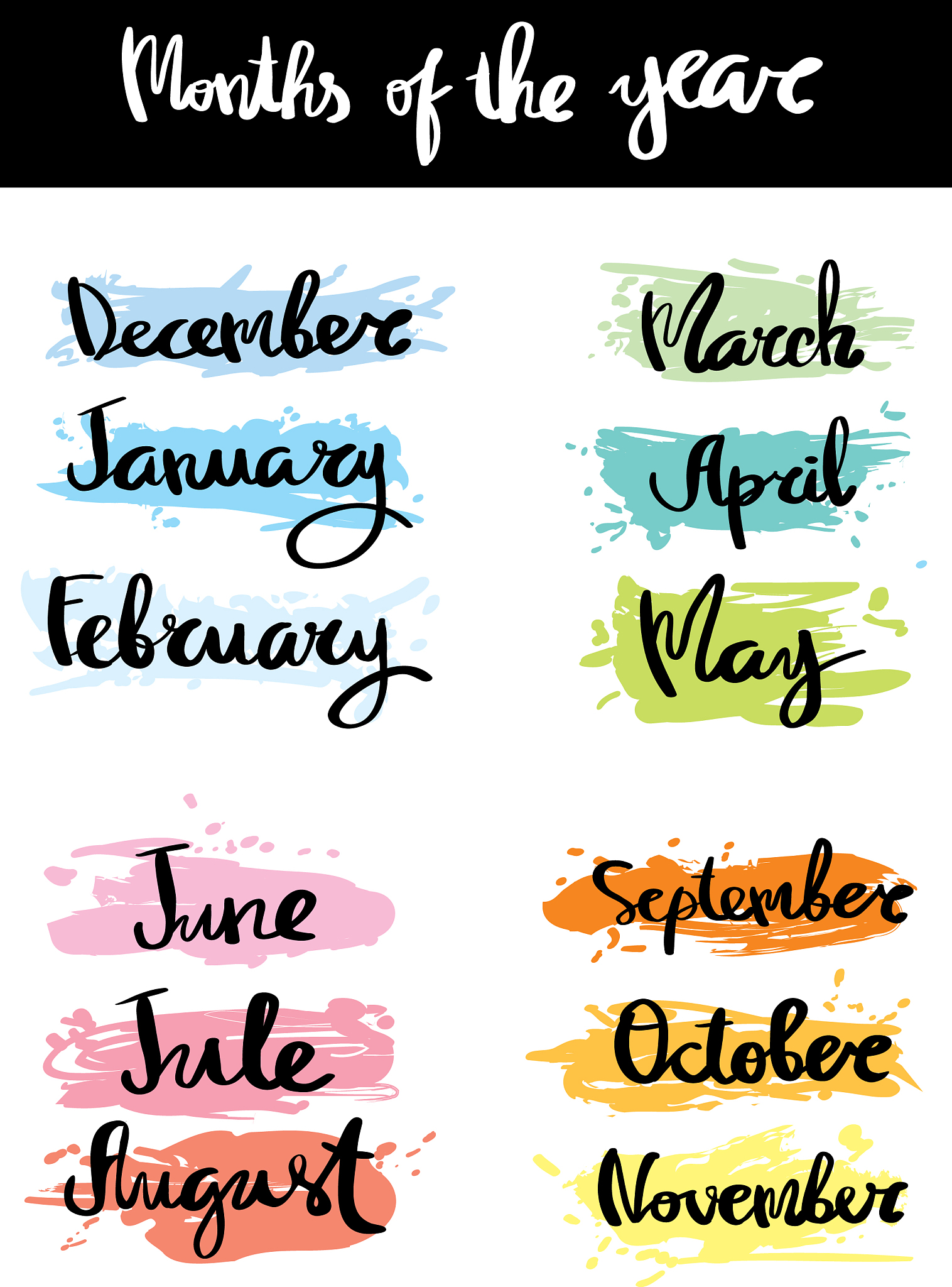 month of the year calligraphy