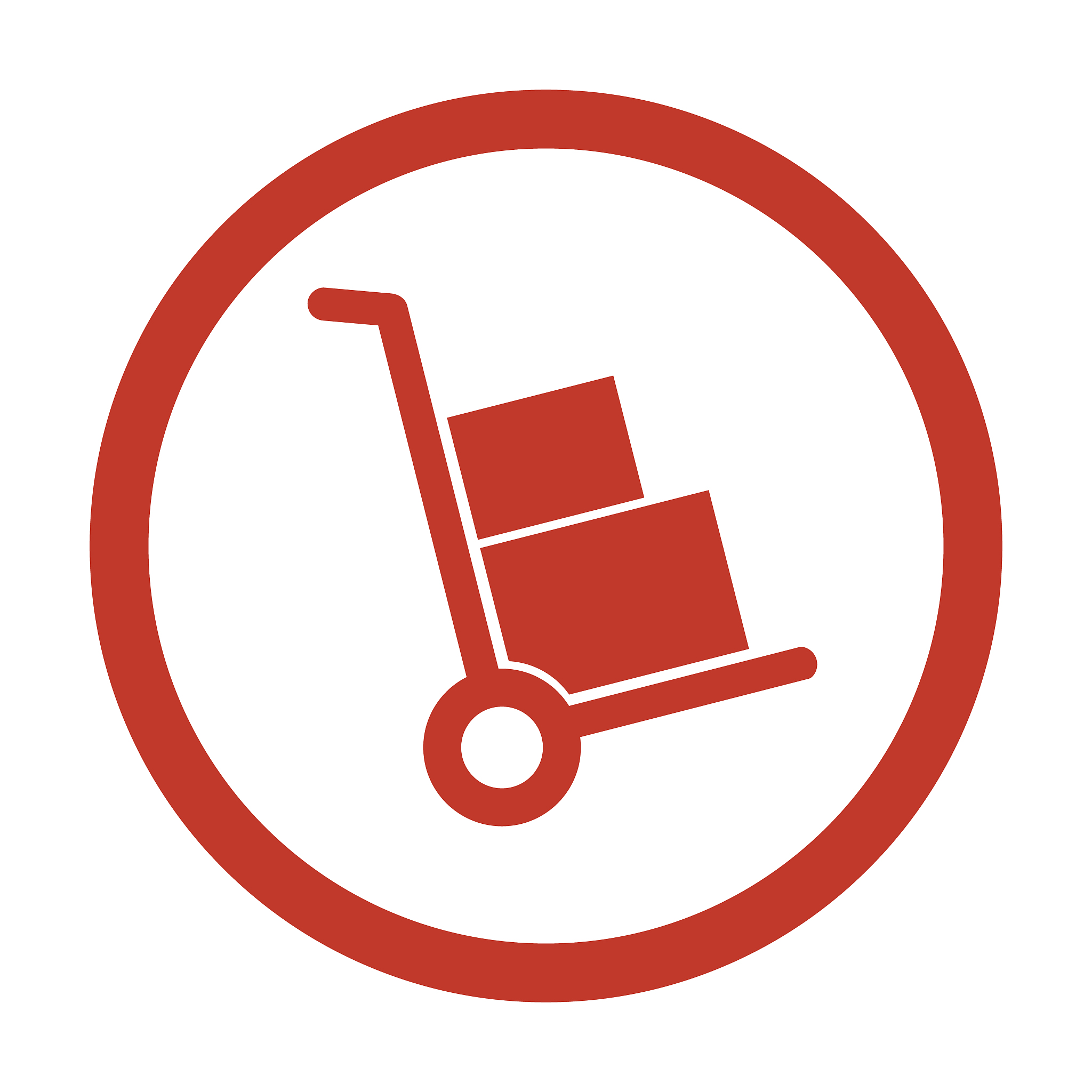 handcart icon on white background.