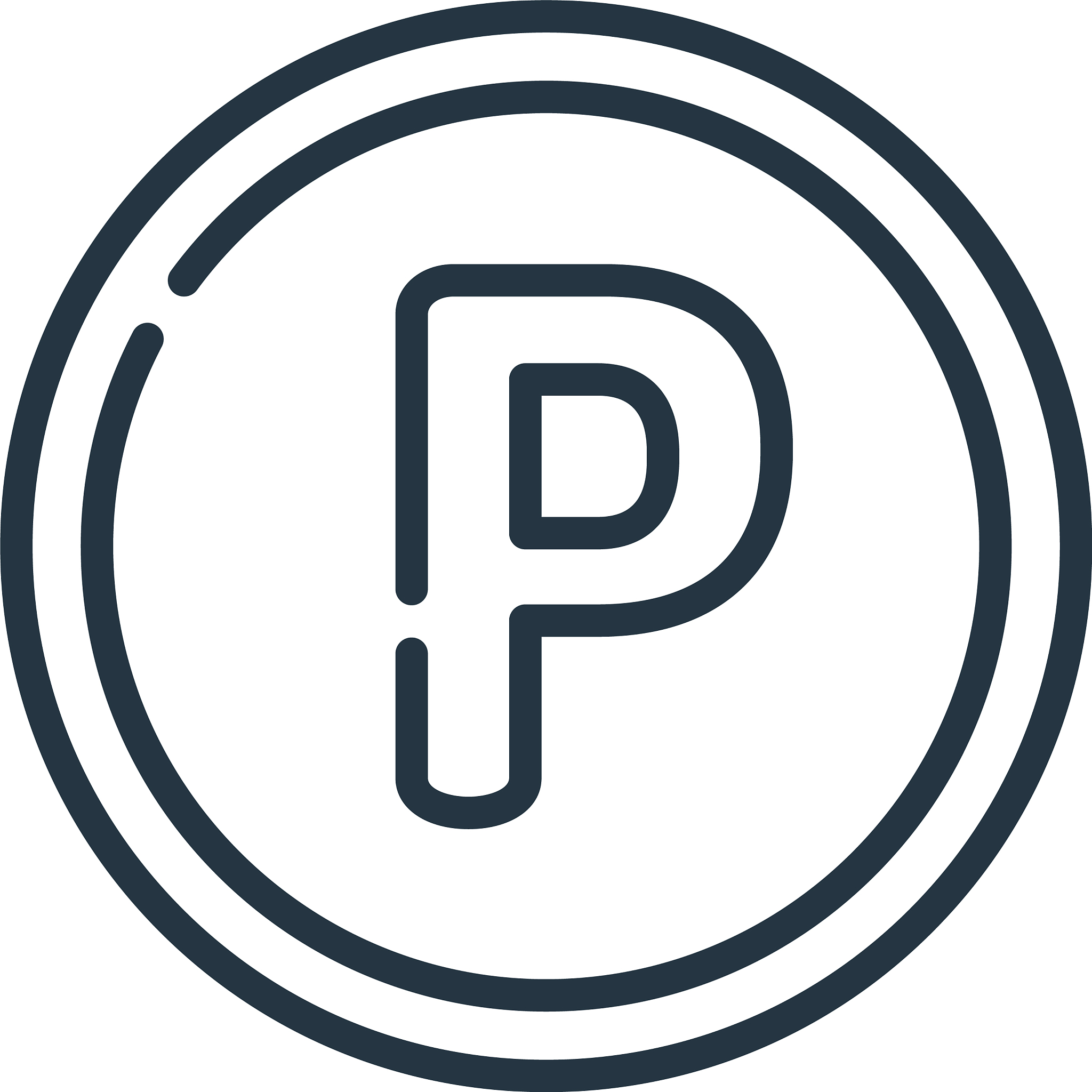 parking icon isolated on white background outline