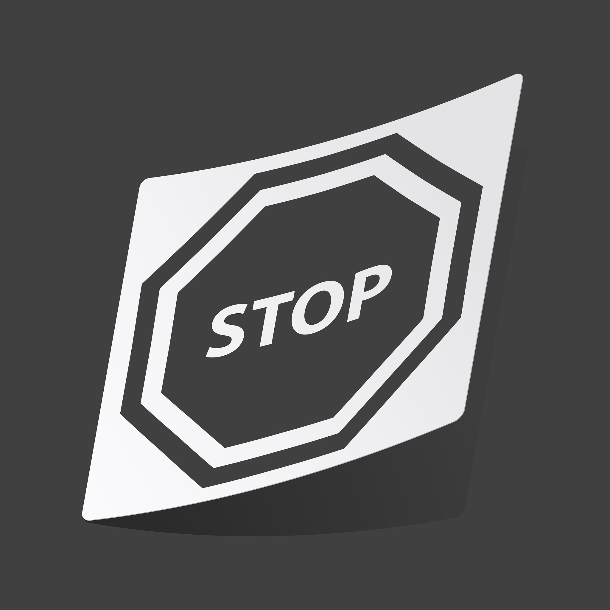 monochrome stop sticker